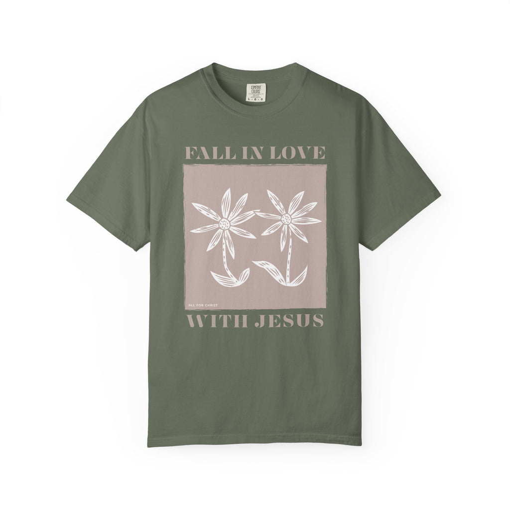 Faith Floral T‑Shirt — "Fall in Love with Jesus" Graphic Tee