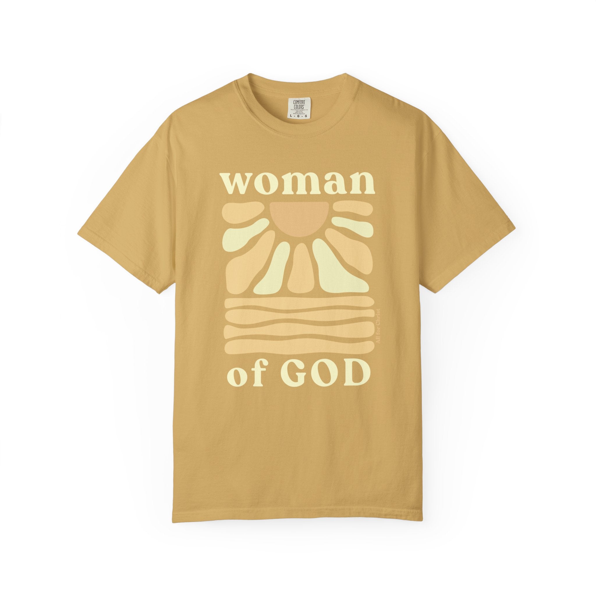 Woman of God T‑Shirt — Vintage Sun Faith Tee for Christian Women
