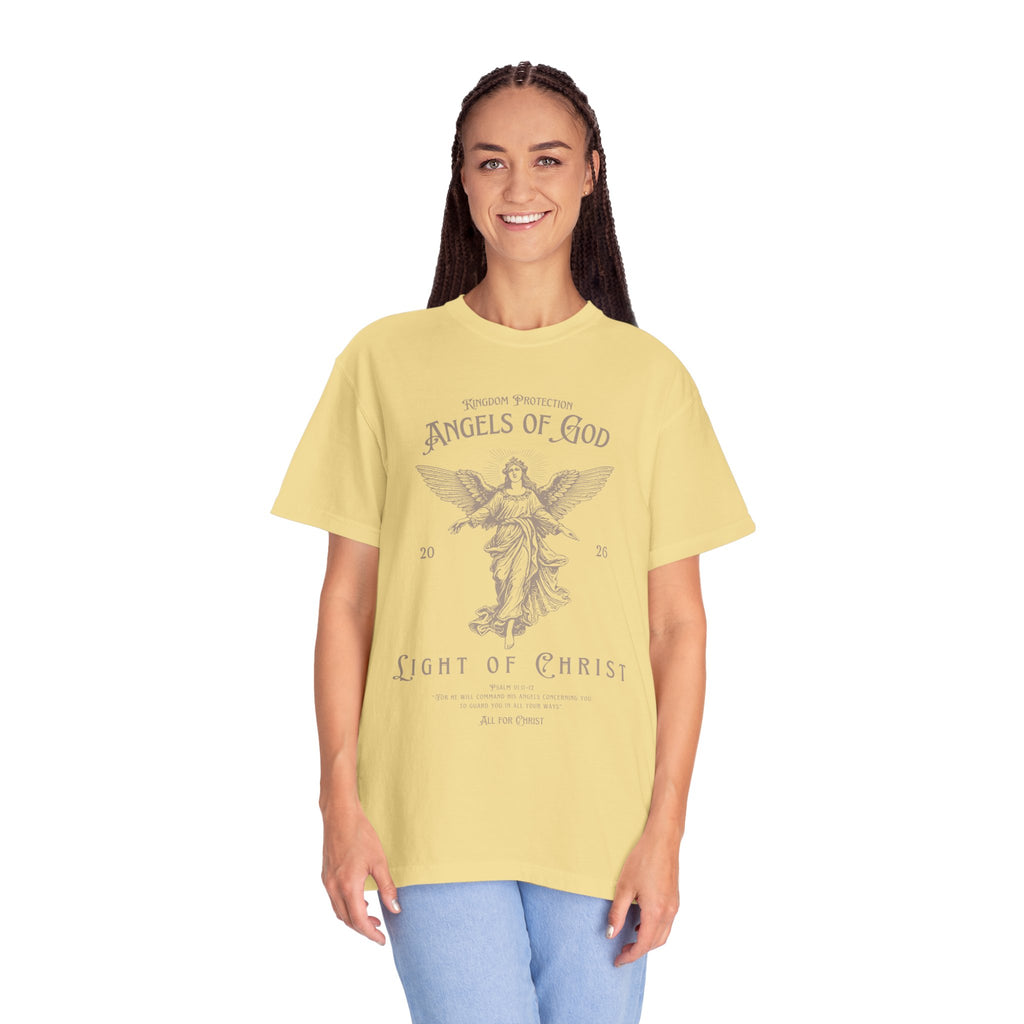 Angel Graphic T-Shirt — "Angels of God / Light of Christ" Religious Tee