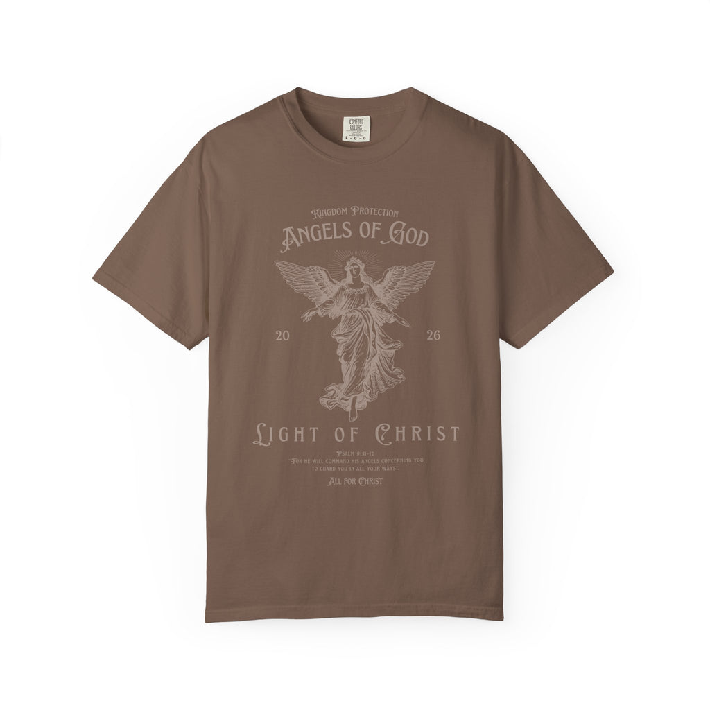 Angel Graphic T-Shirt — "Angels of God / Light of Christ" Religious Tee