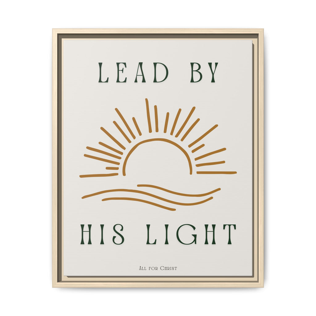 Framed Canvas Wall Art – "Lead by His Light" Sunburst Christian Print