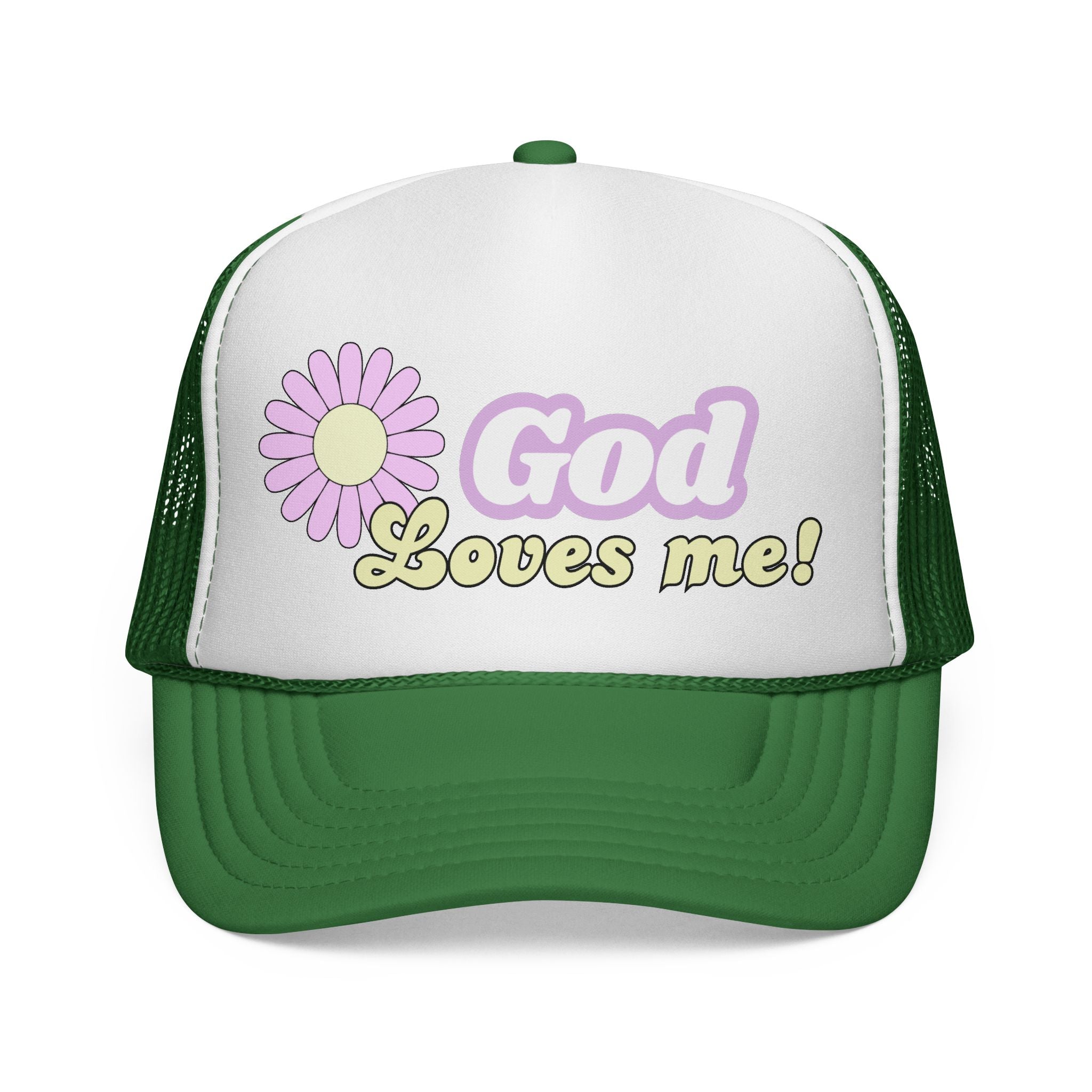 God Loves Me Trucker Cap — Daisy Faith Baseball Hat