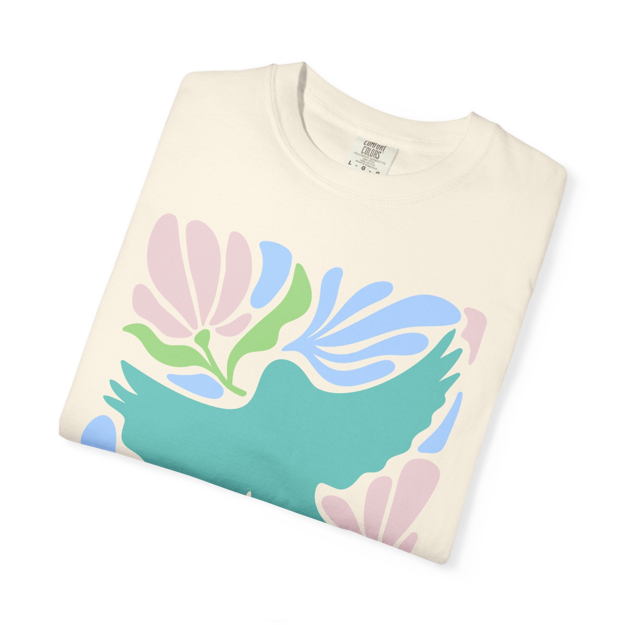 Faith Dove T‑Shirt — Pastel Floral Inspirational Tee