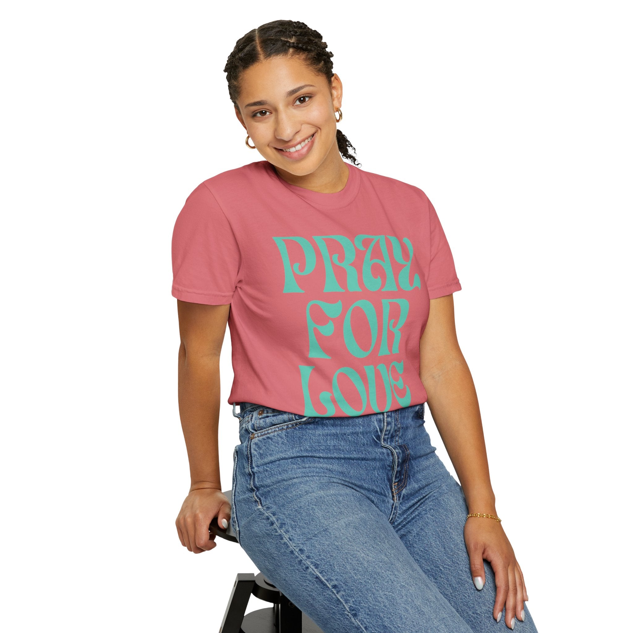 Pray for Love Tee — Vintage Script Graphic T‑Shirt