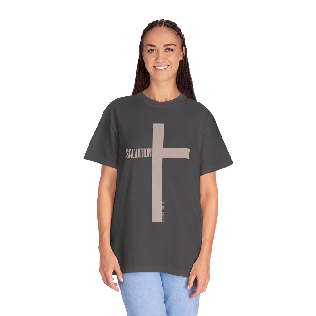 Salvation Cross T-Shirt — Minimal Christian Faith Tee