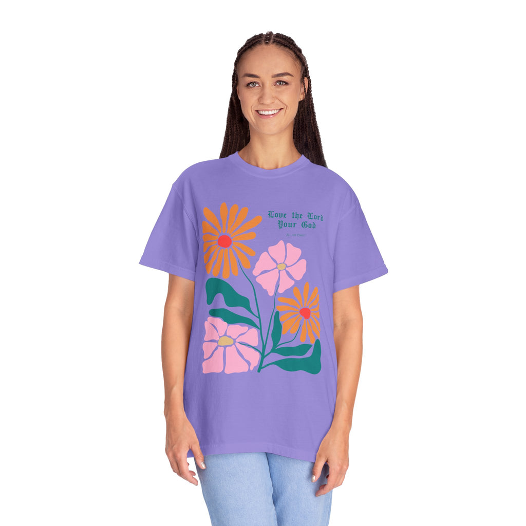 Floral 'Love the Earth Your God' T‑Shirt