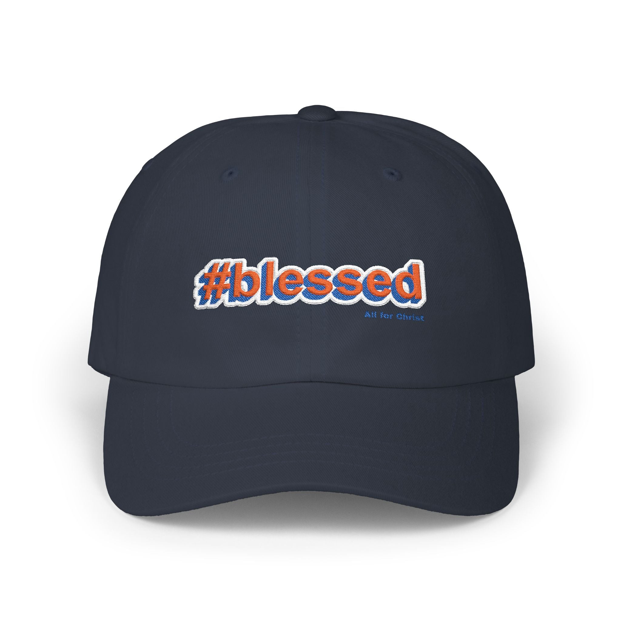 #blessed Embroidered Classic Dad Cap – White Baseball Hat for Casual, Faith & Gift Occasions