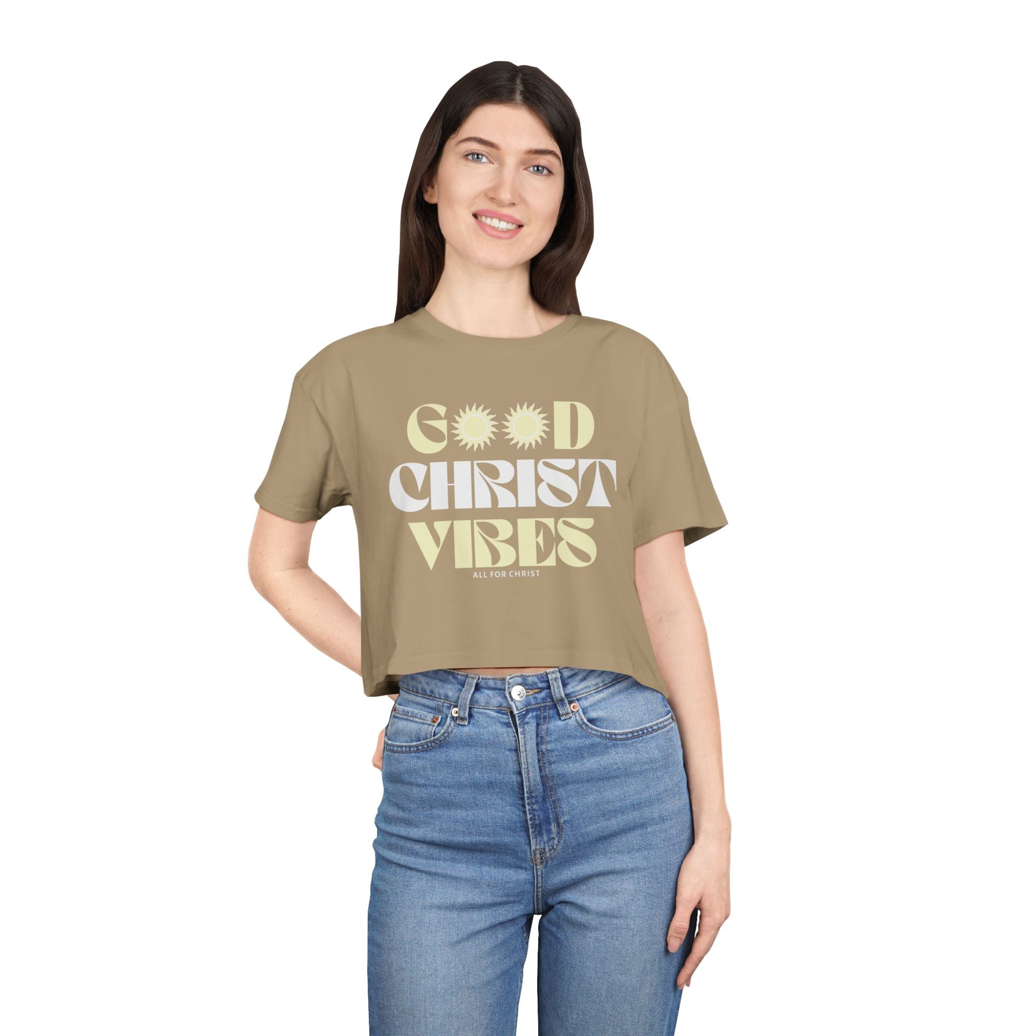 Good Christ Vibes Crop Tee — Inspirational Christian Women’s Crop Top