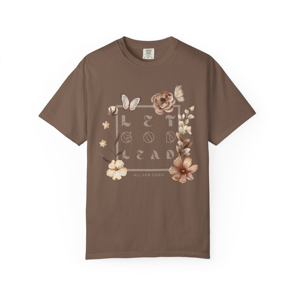 Retro Floral "Let God Lead" T-Shirt