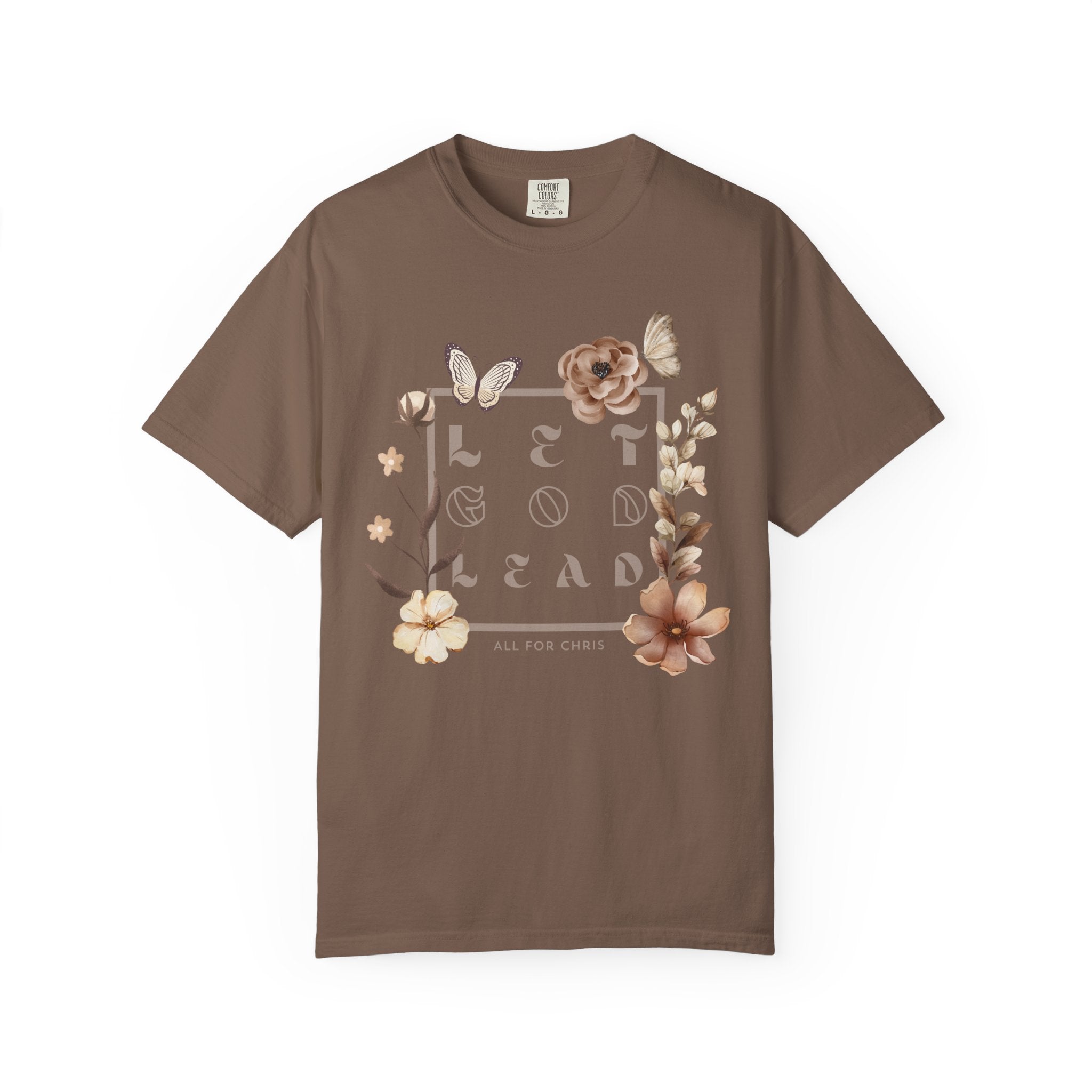 Retro Floral "Let God Lead" T-Shirt