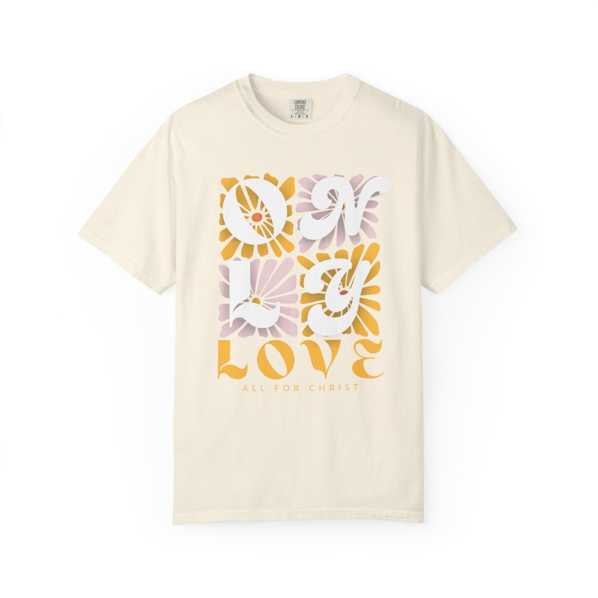 Love Floral Graphic T-Shirt — Retro Daisy Typography Tee