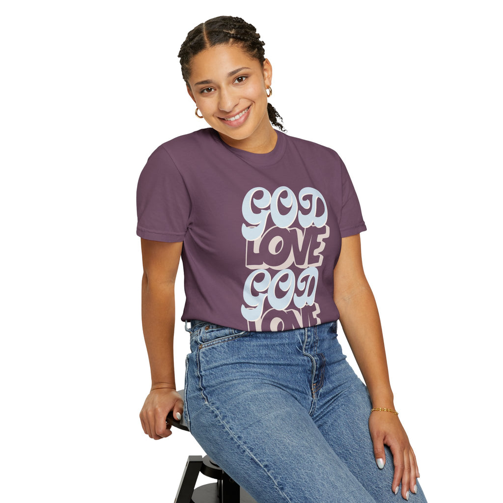 God Love Graphic T-Shirt — Retro Pastel Faith Tee