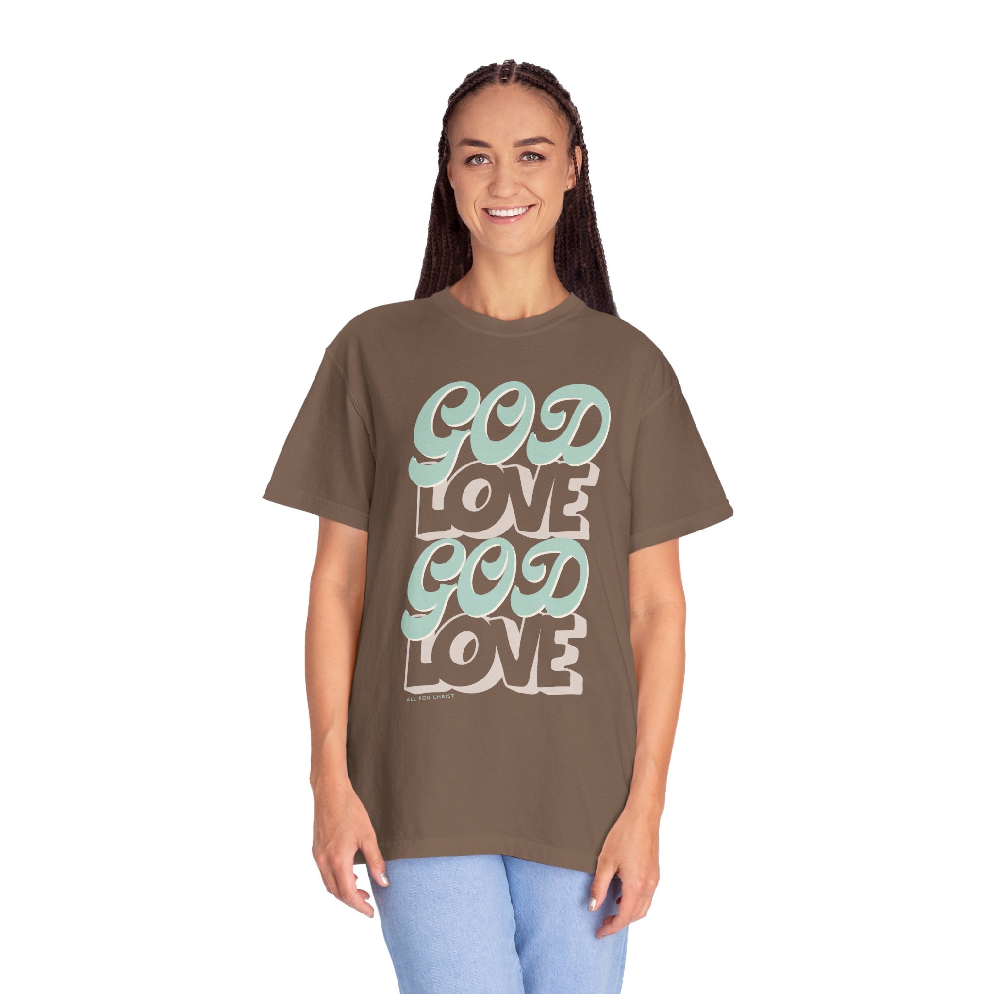 God Love Retro Script T-Shirt — Pastel Faith Tee