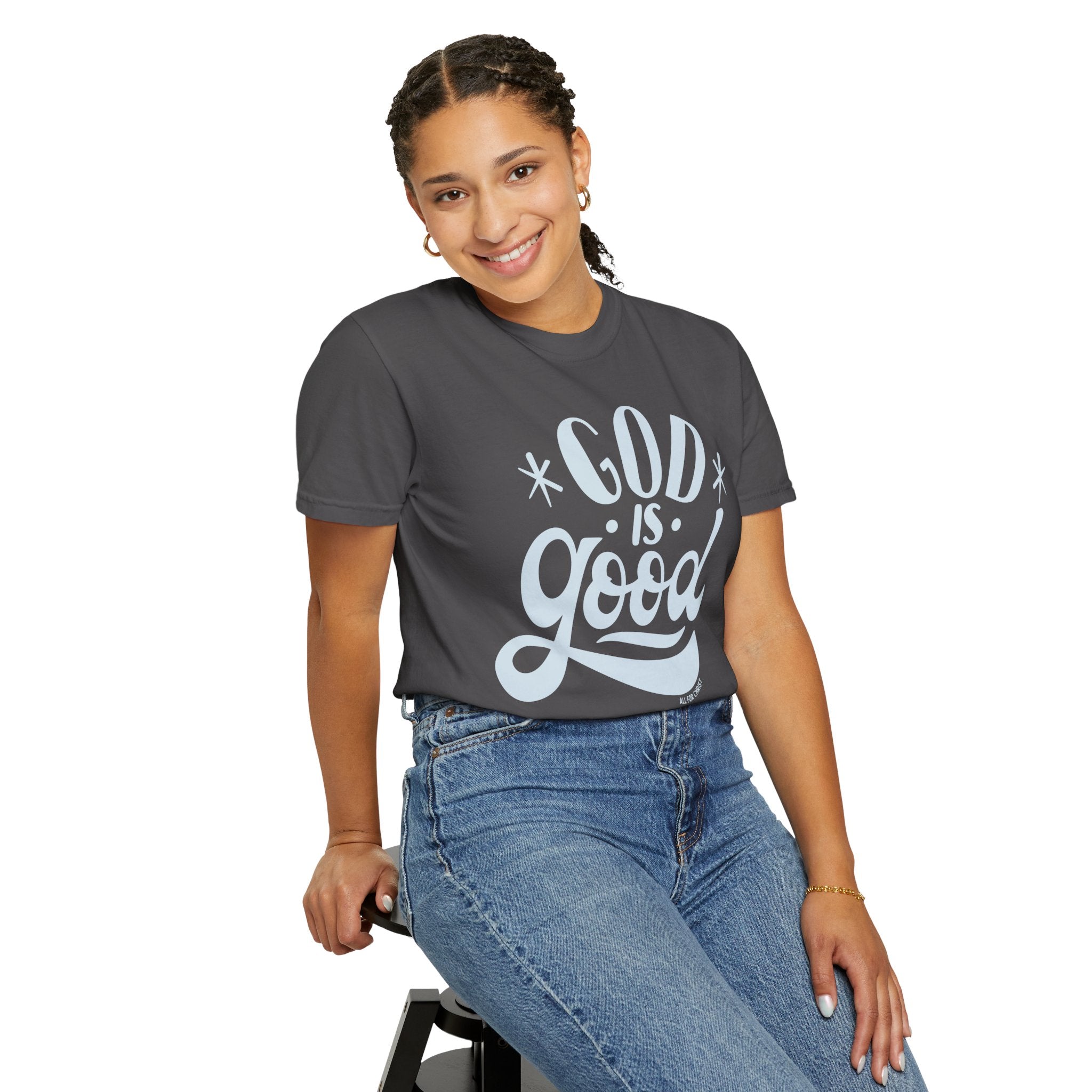 God Is Good T-Shirt — Vintage Script Faith Tee