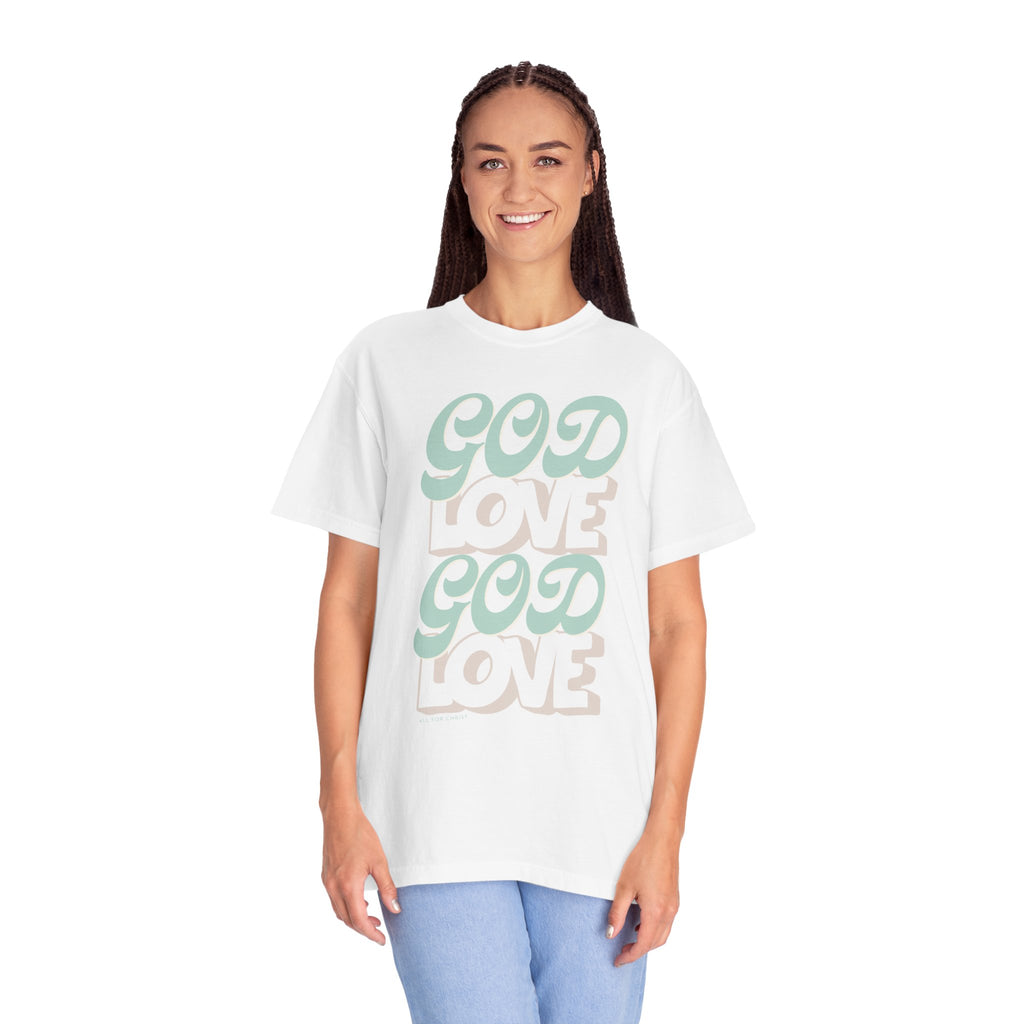 God Love Retro Script T-Shirt — Pastel Faith Tee