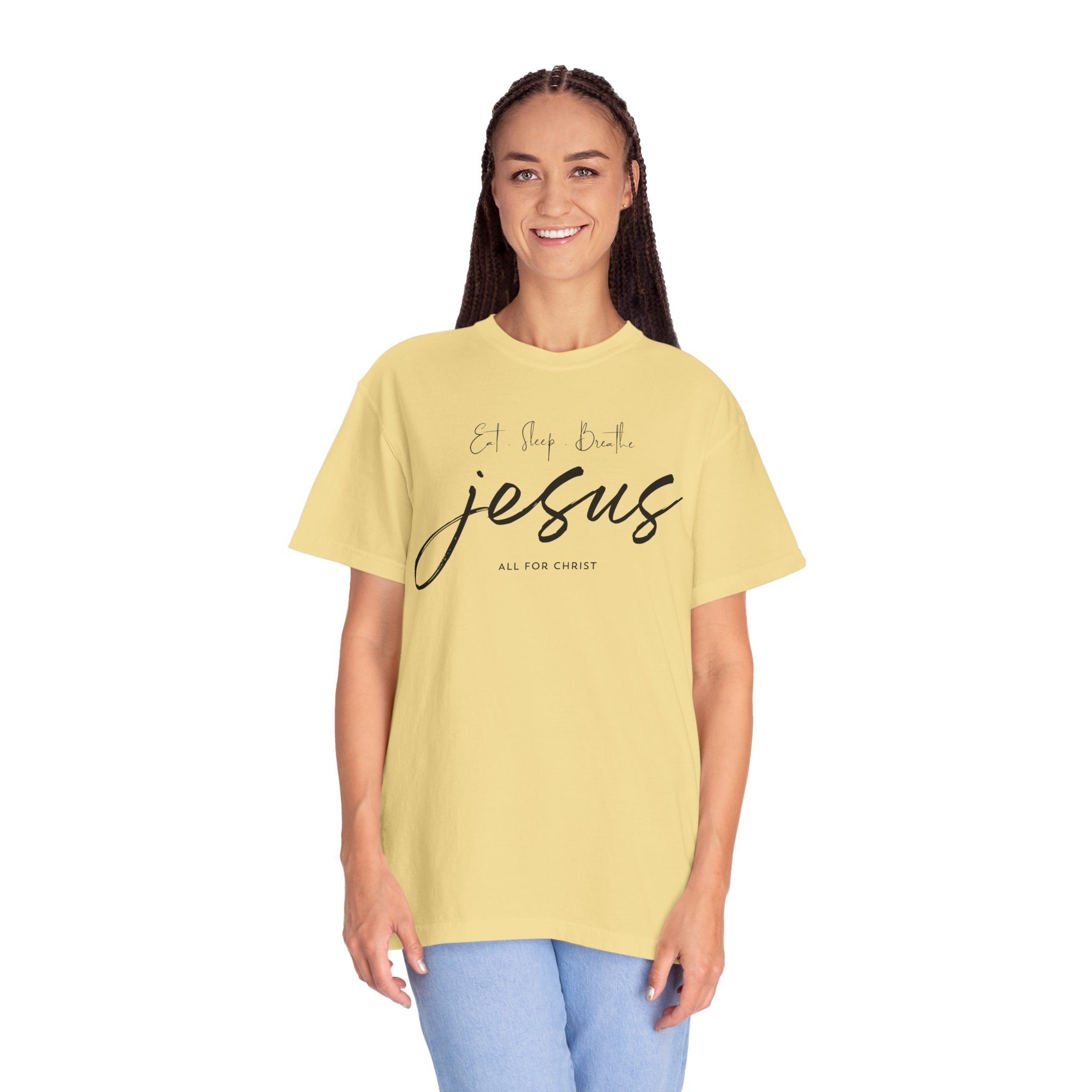 Jesus Script Tee - 'All for Christ' Faith Graphic T-Shirt