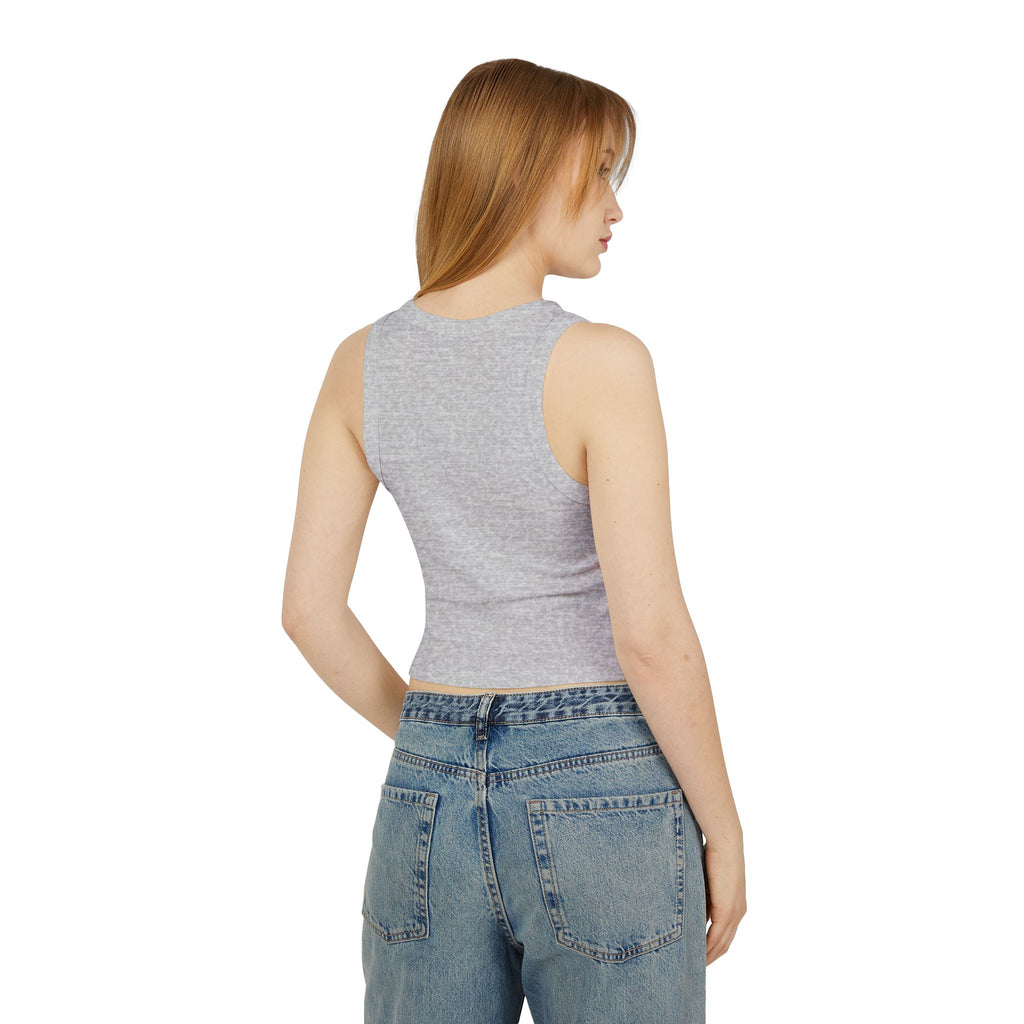 Racer Tank — "Jesus is the Way" Minimal Script Crop Top