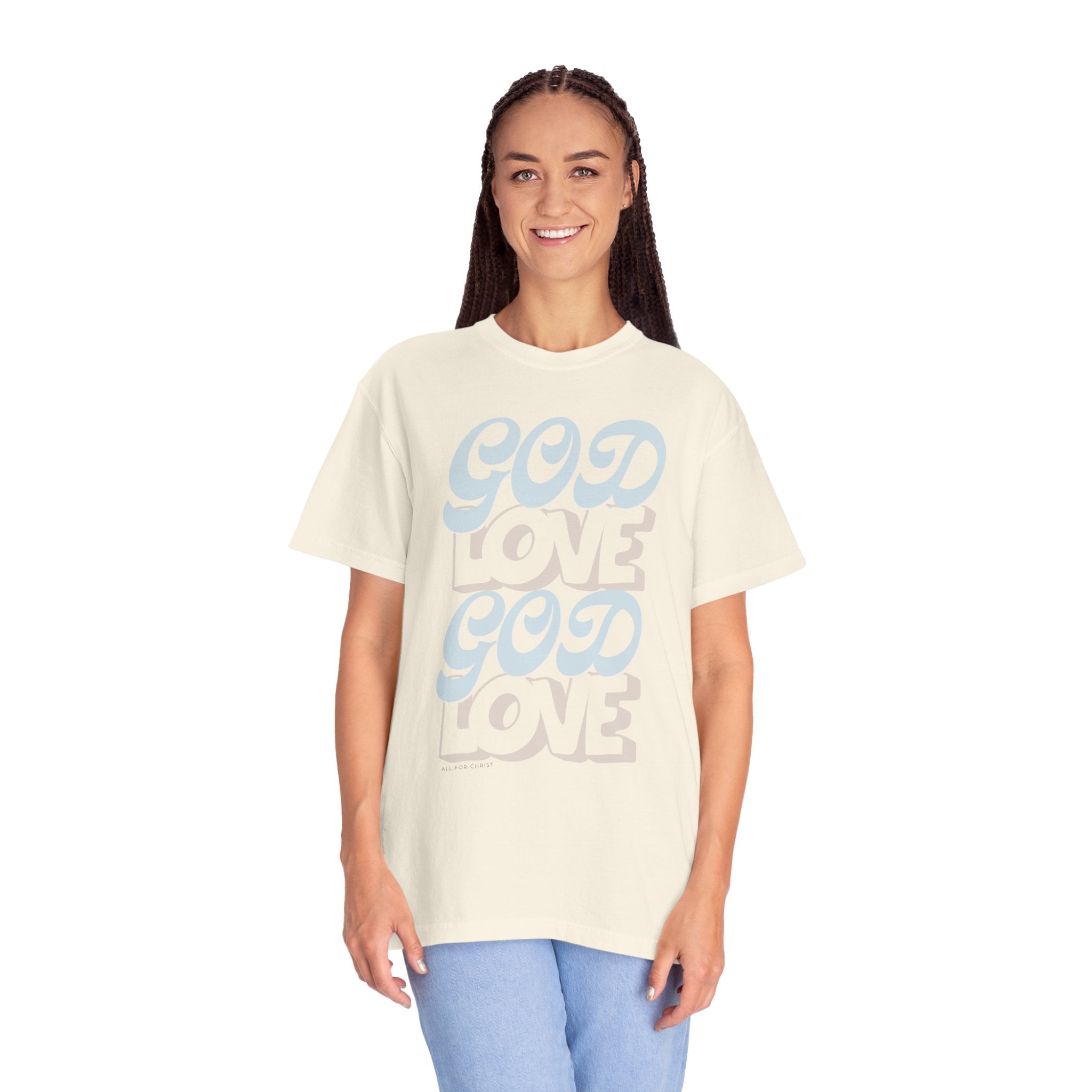 God Love Graphic T-Shirt — Retro Pastel Faith Tee