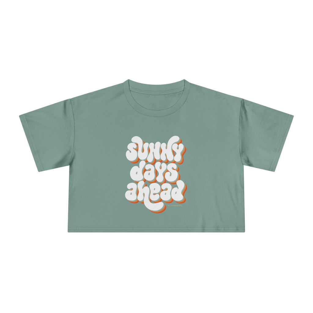 Sunny Days Ahead Crop Tee – Retro Puffy Lettering Summer Women's Top