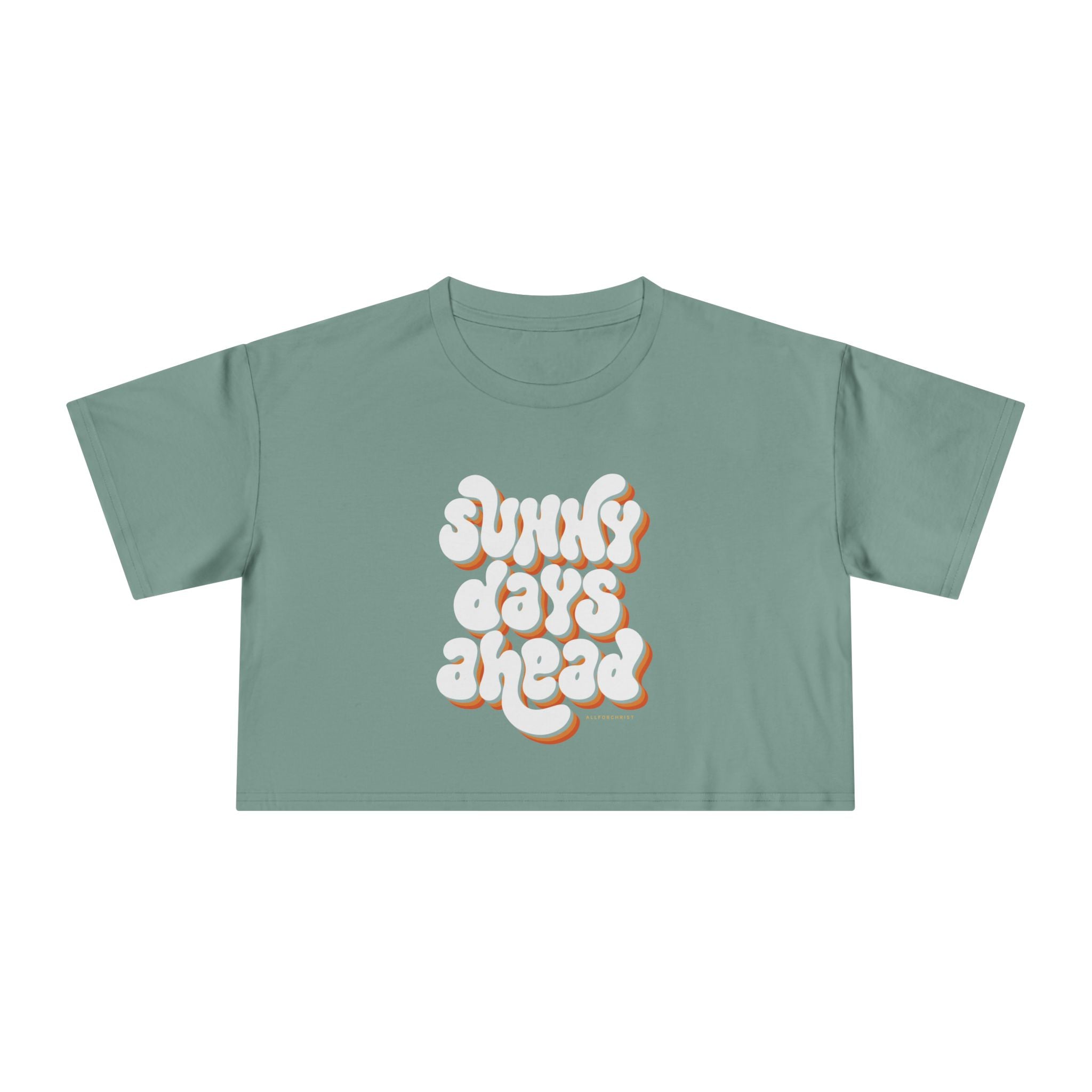 Sunny Days Ahead Crop Tee – Retro Puffy Lettering Summer Women's Top