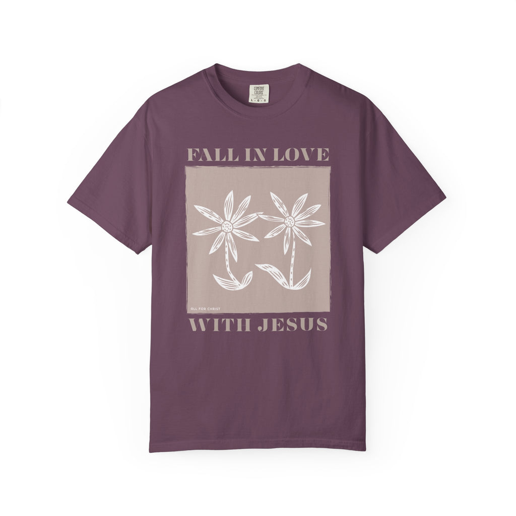 Faith Floral T‑Shirt — "Fall in Love with Jesus" Graphic Tee