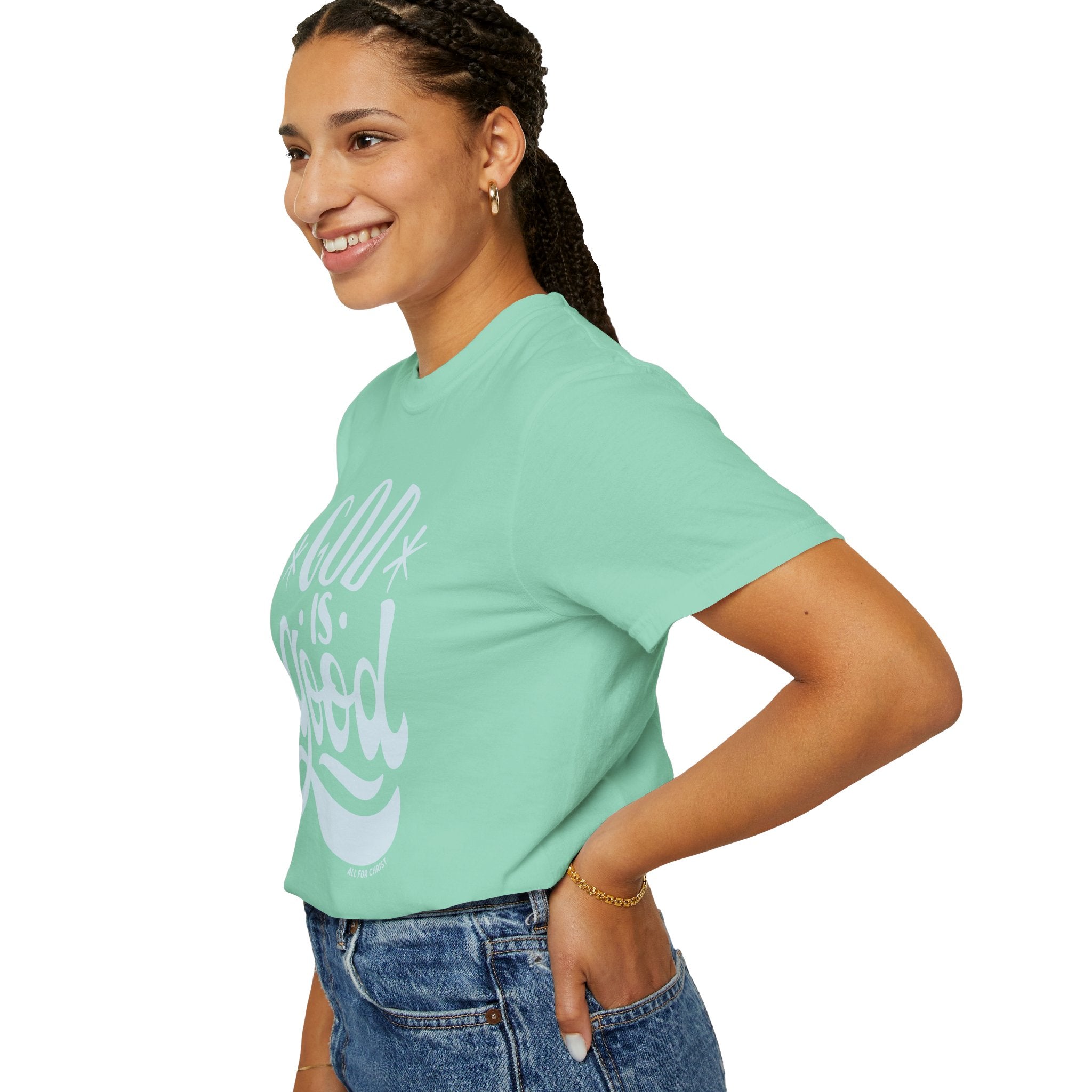 God Is Good T-Shirt — Vintage Script Faith Tee