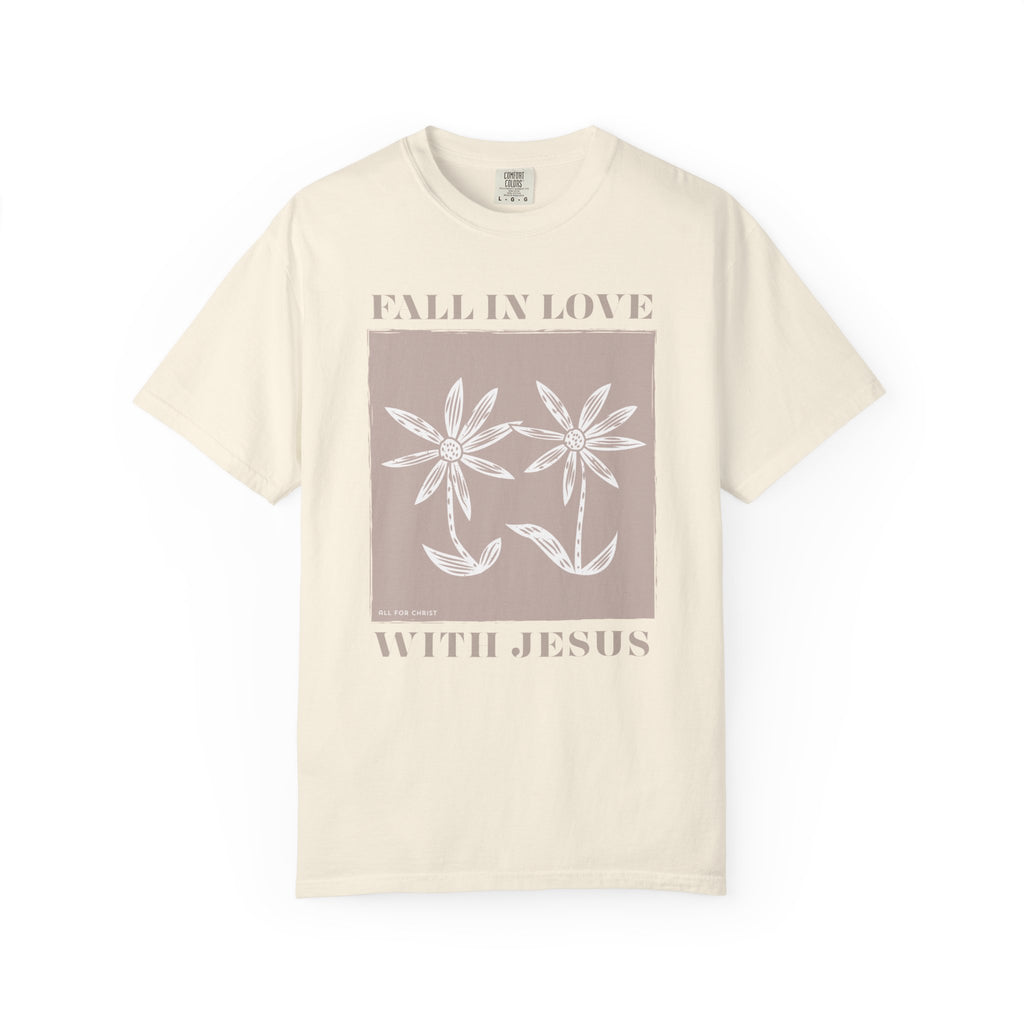 Faith Floral T‑Shirt — "Fall in Love with Jesus" Graphic Tee