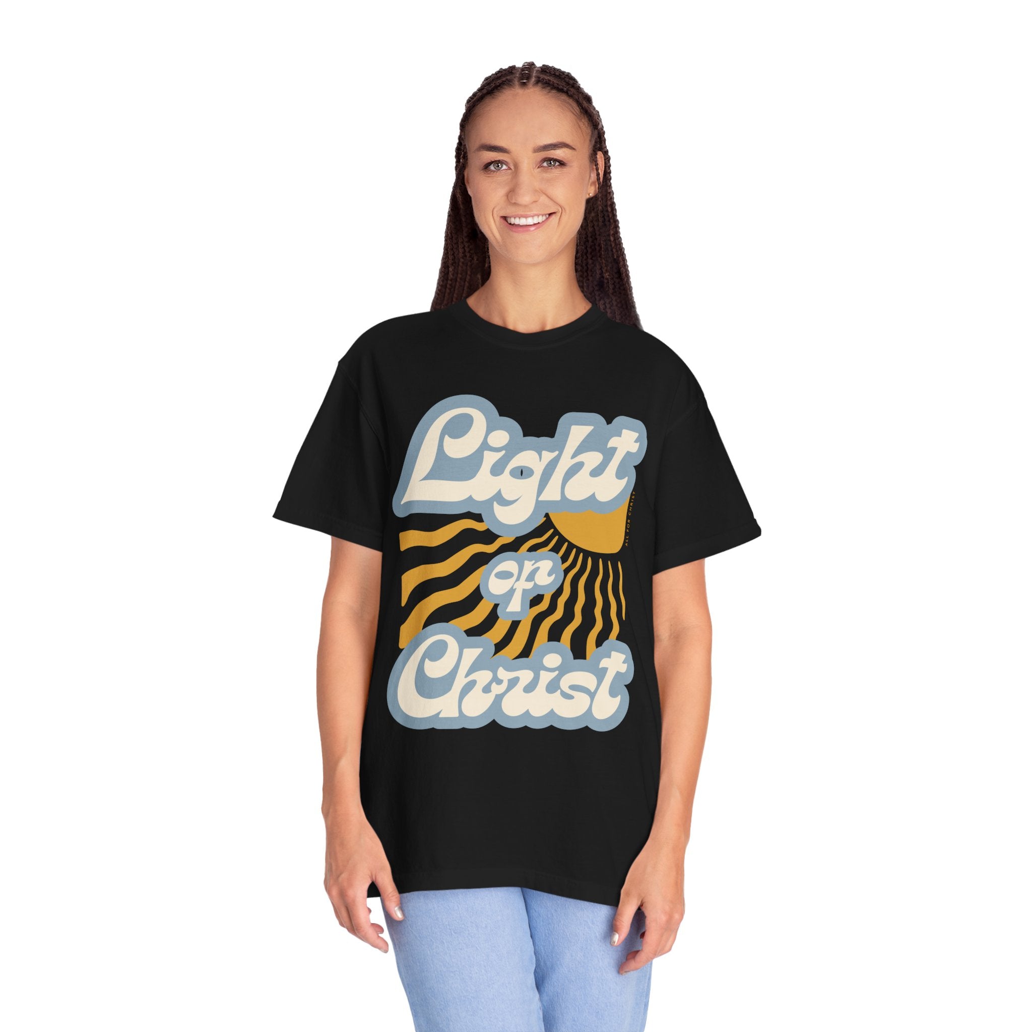 Light on Christ T-Shirt — Retro Christian Faith Tee