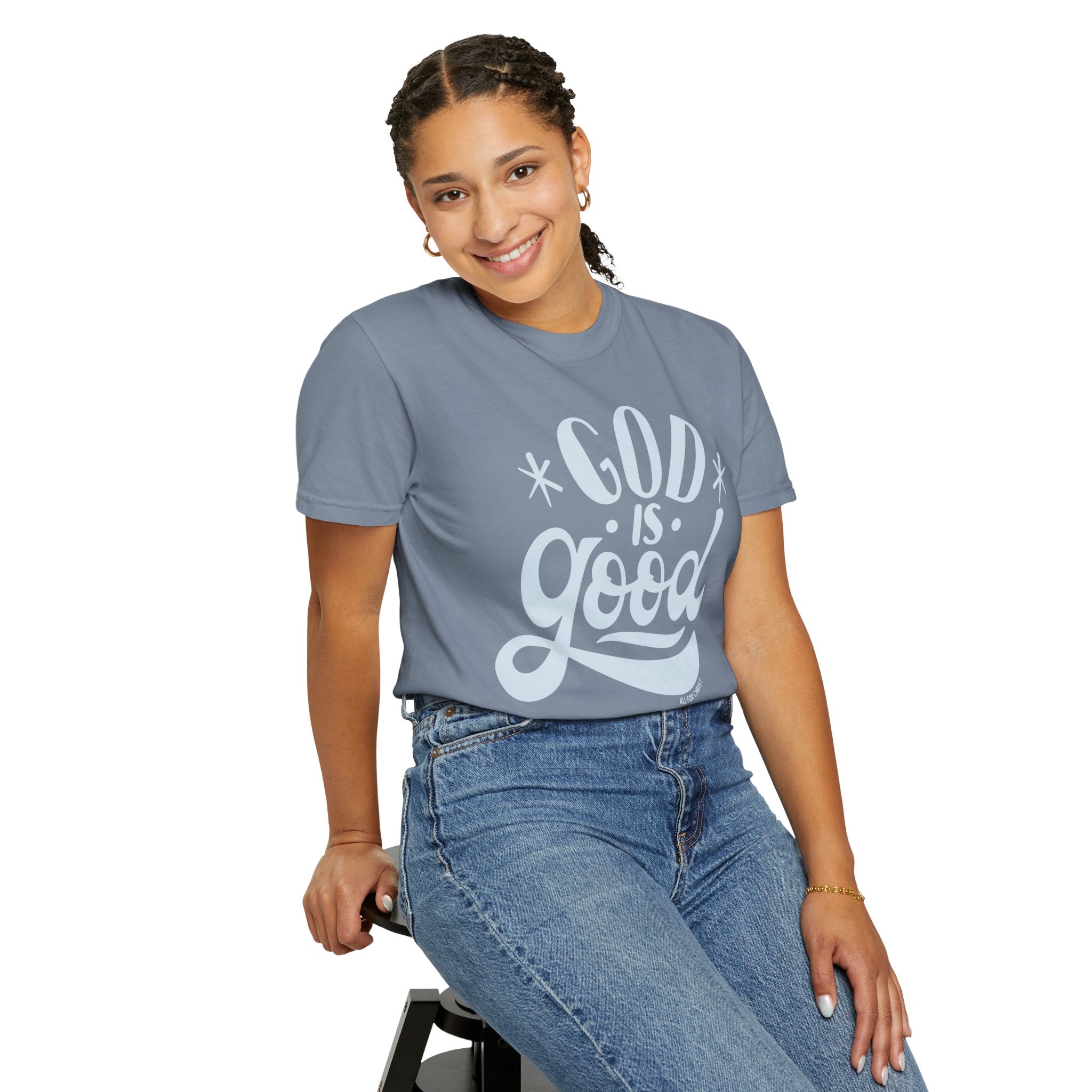 God Is Good T-Shirt — Vintage Script Faith Tee