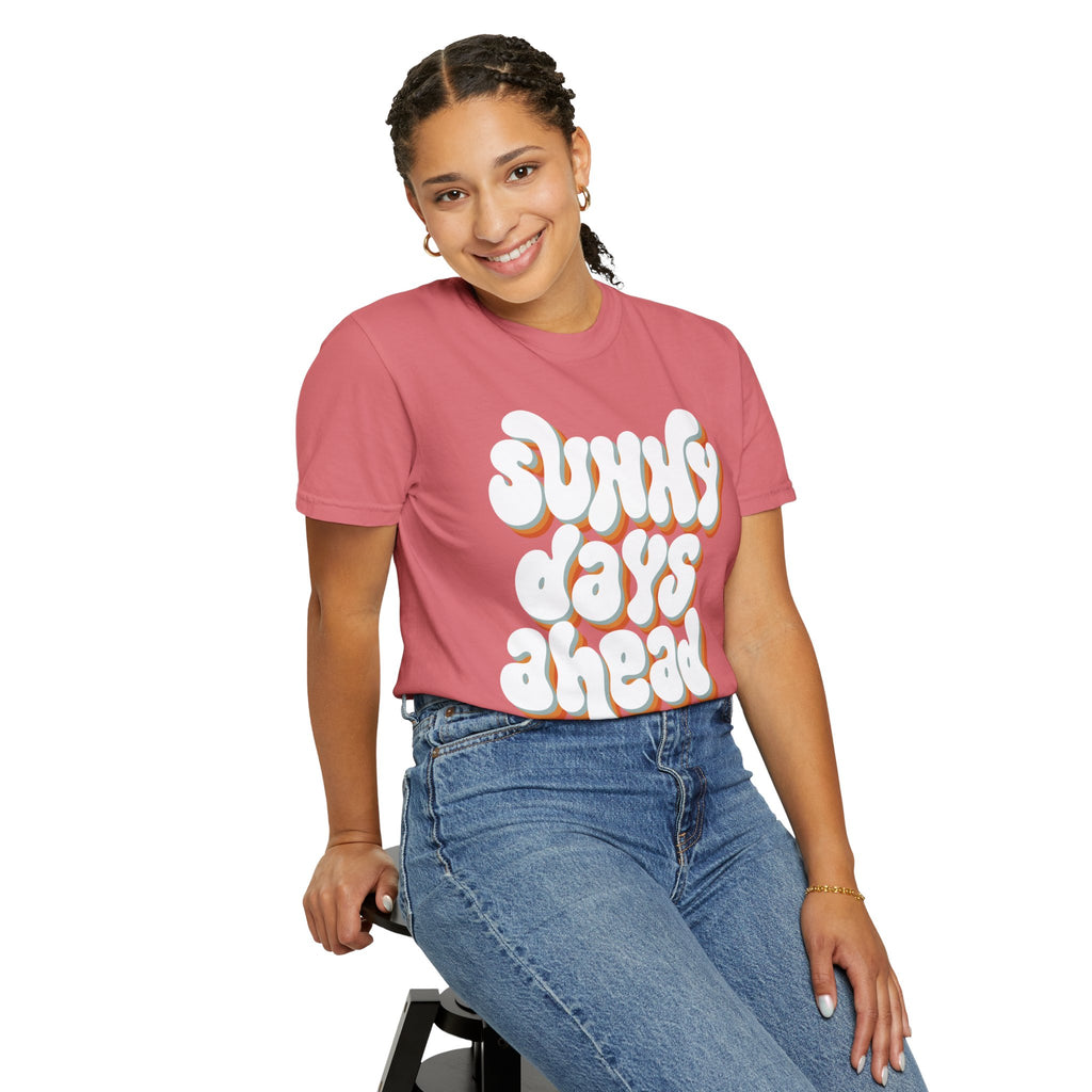 Sunny Days Ahead T-Shirt — Retro Bubble Letter Summer Tee