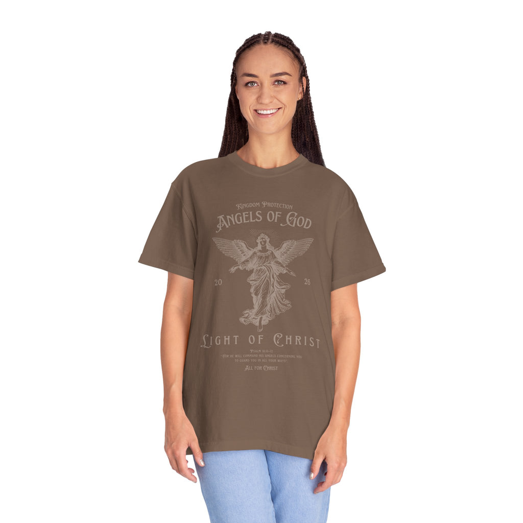 Angel Graphic T-Shirt — "Angels of God / Light of Christ" Religious Tee