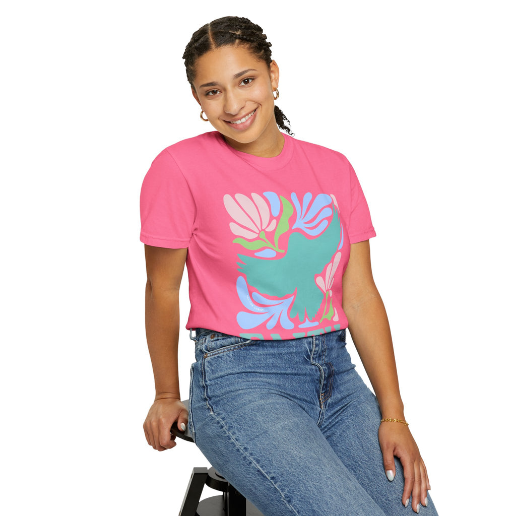 Faith Dove T‑Shirt — Pastel Floral Inspirational Tee