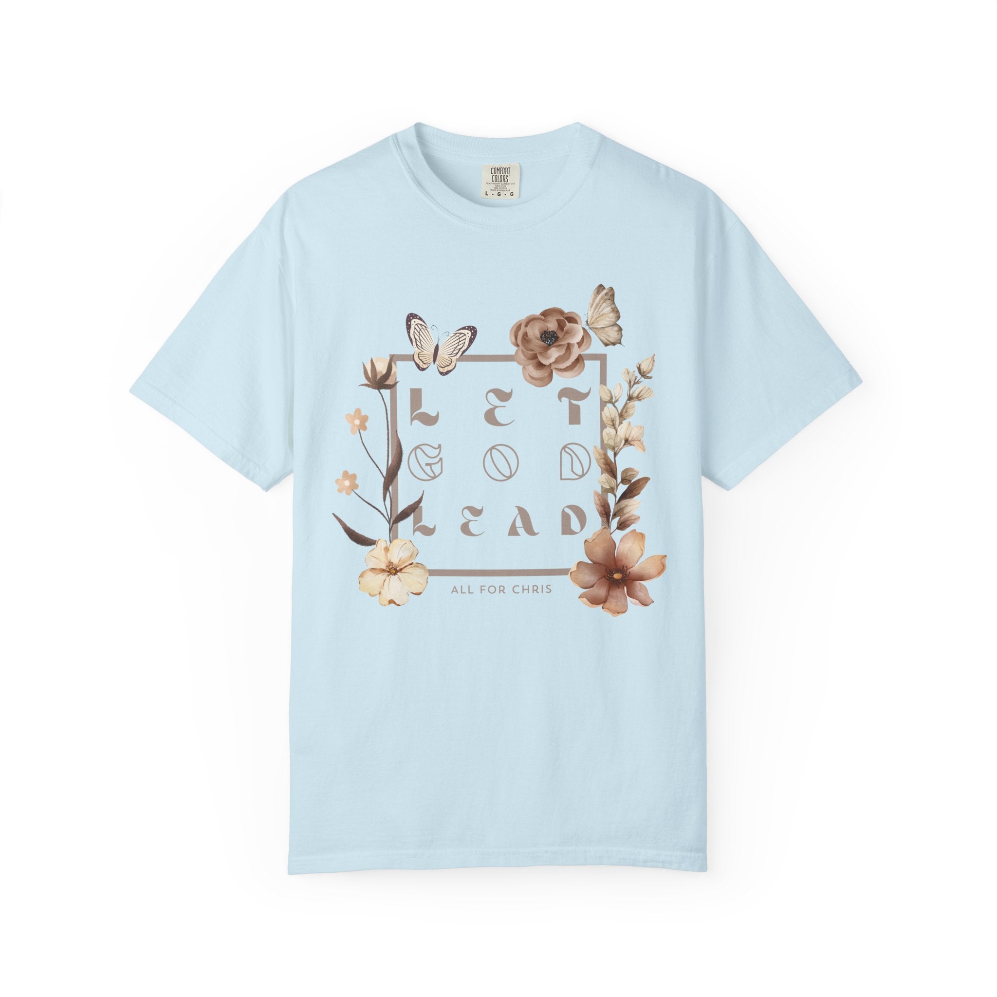 Retro Floral "Let God Lead" T-Shirt