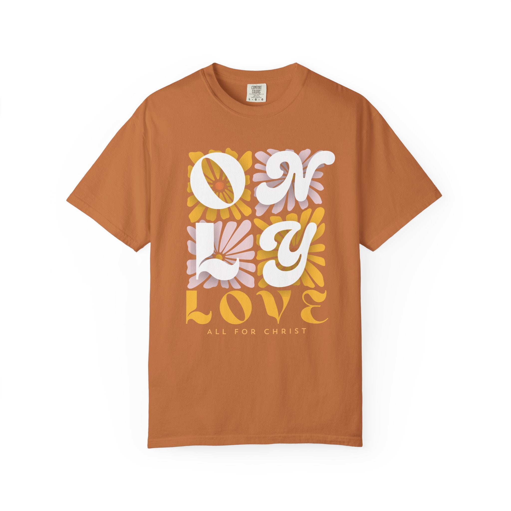 Love Floral Graphic T-Shirt — Retro Daisy Typography Tee