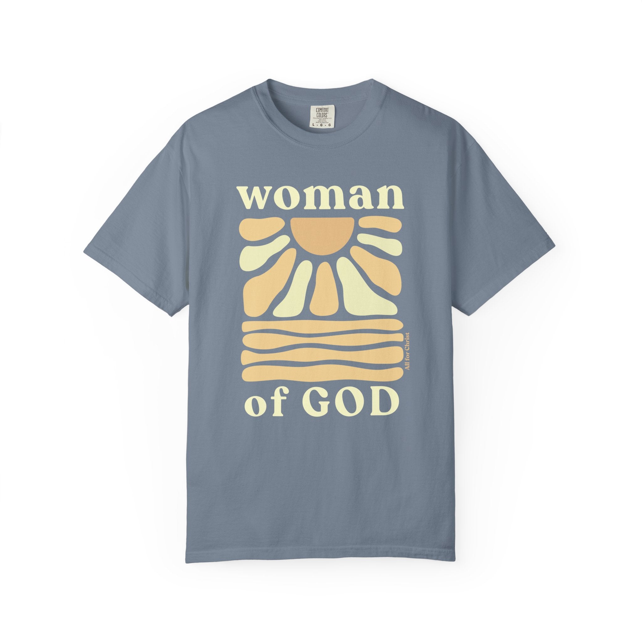 Woman of God T‑Shirt — Vintage Sun Faith Tee for Christian Women