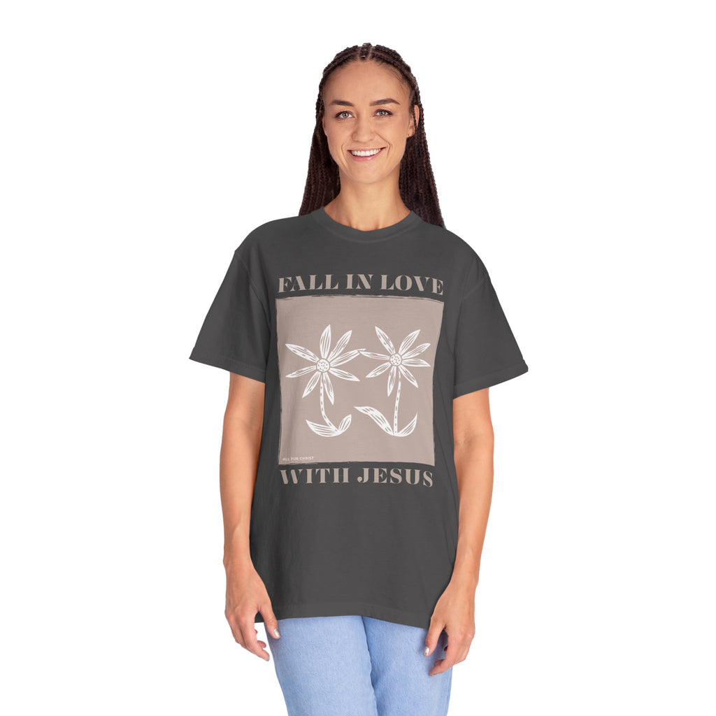 Faith Floral T‑Shirt — "Fall in Love with Jesus" Graphic Tee