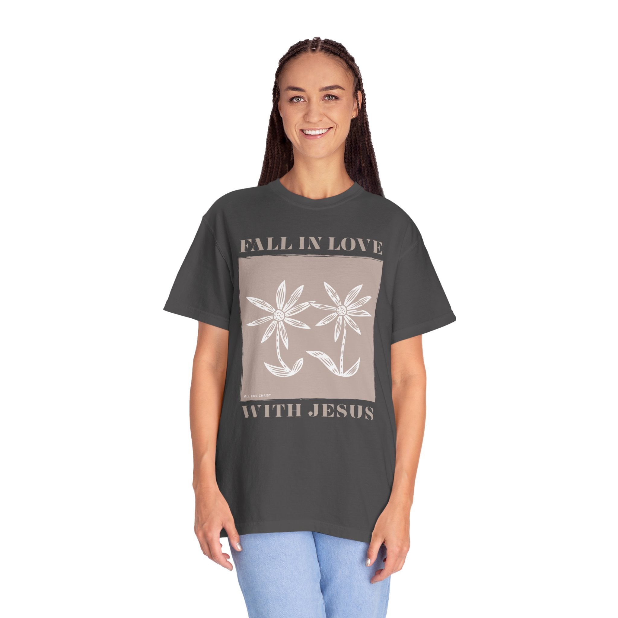 Faith Floral T‑Shirt — "Fall in Love with Jesus" Graphic Tee