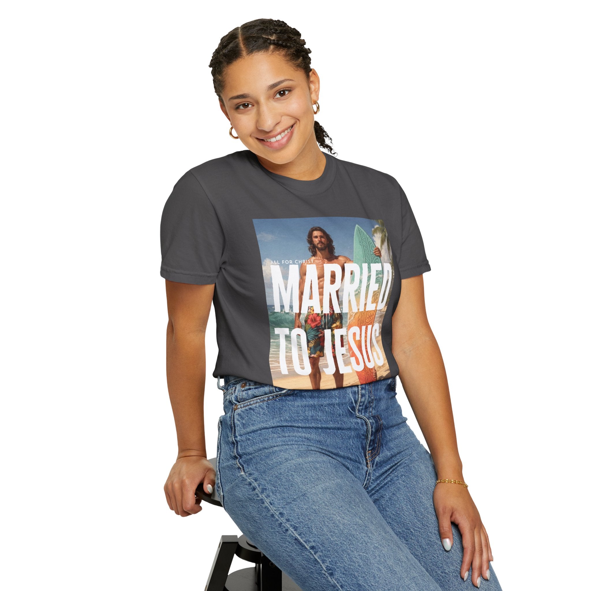 Married to Jesus Graphic T‑Shirt — Faith-Based Surf Beach Vibe
