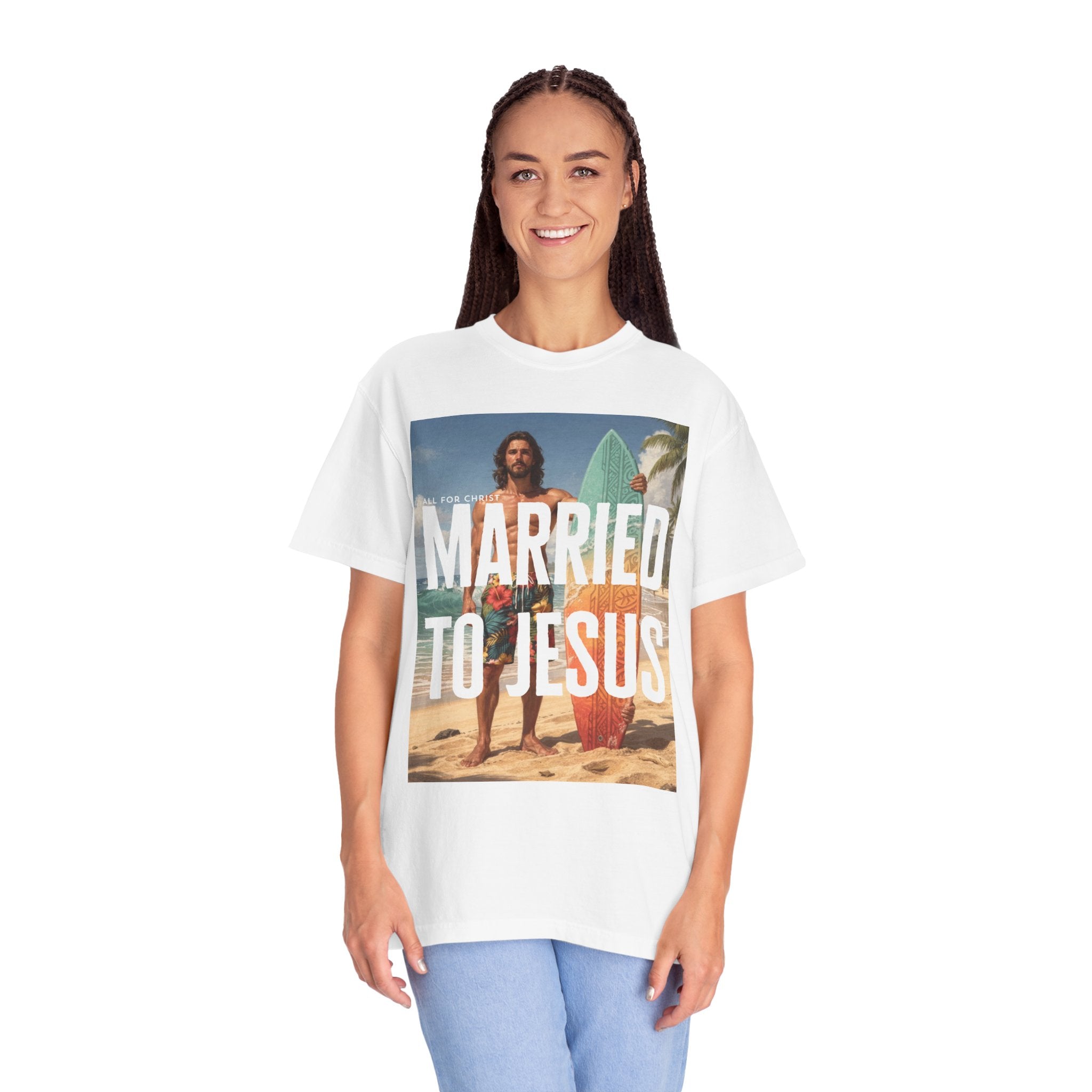 Married to Jesus Graphic T‑Shirt — Faith-Based Surf Beach Vibe