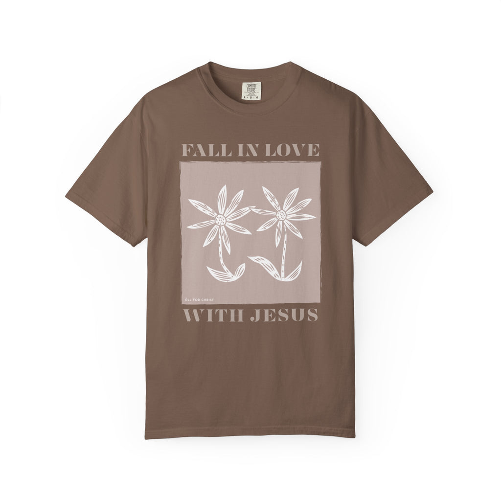 Faith Floral T‑Shirt — "Fall in Love with Jesus" Graphic Tee