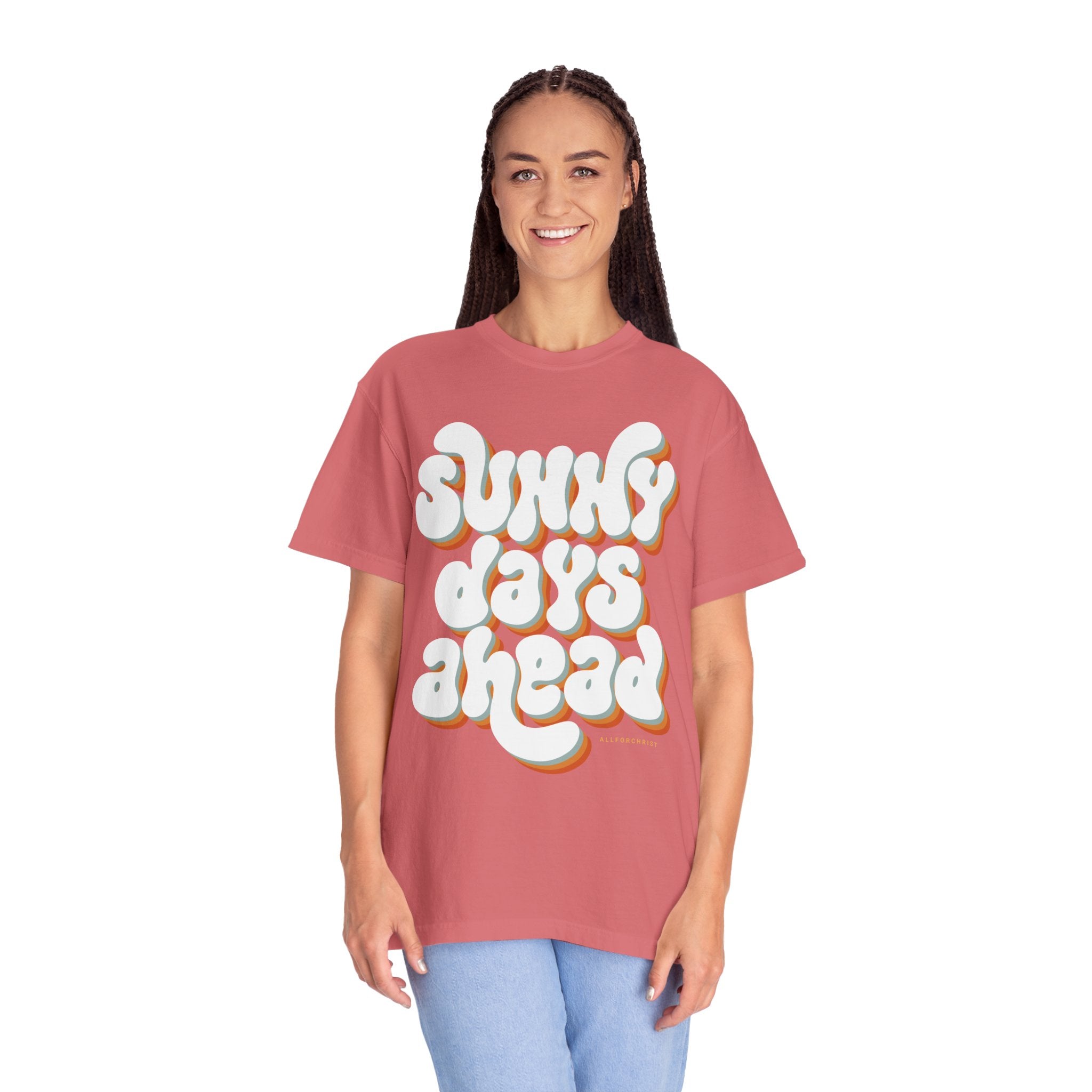 Sunny Days Ahead T-Shirt — Retro Bubble Letter Summer Tee