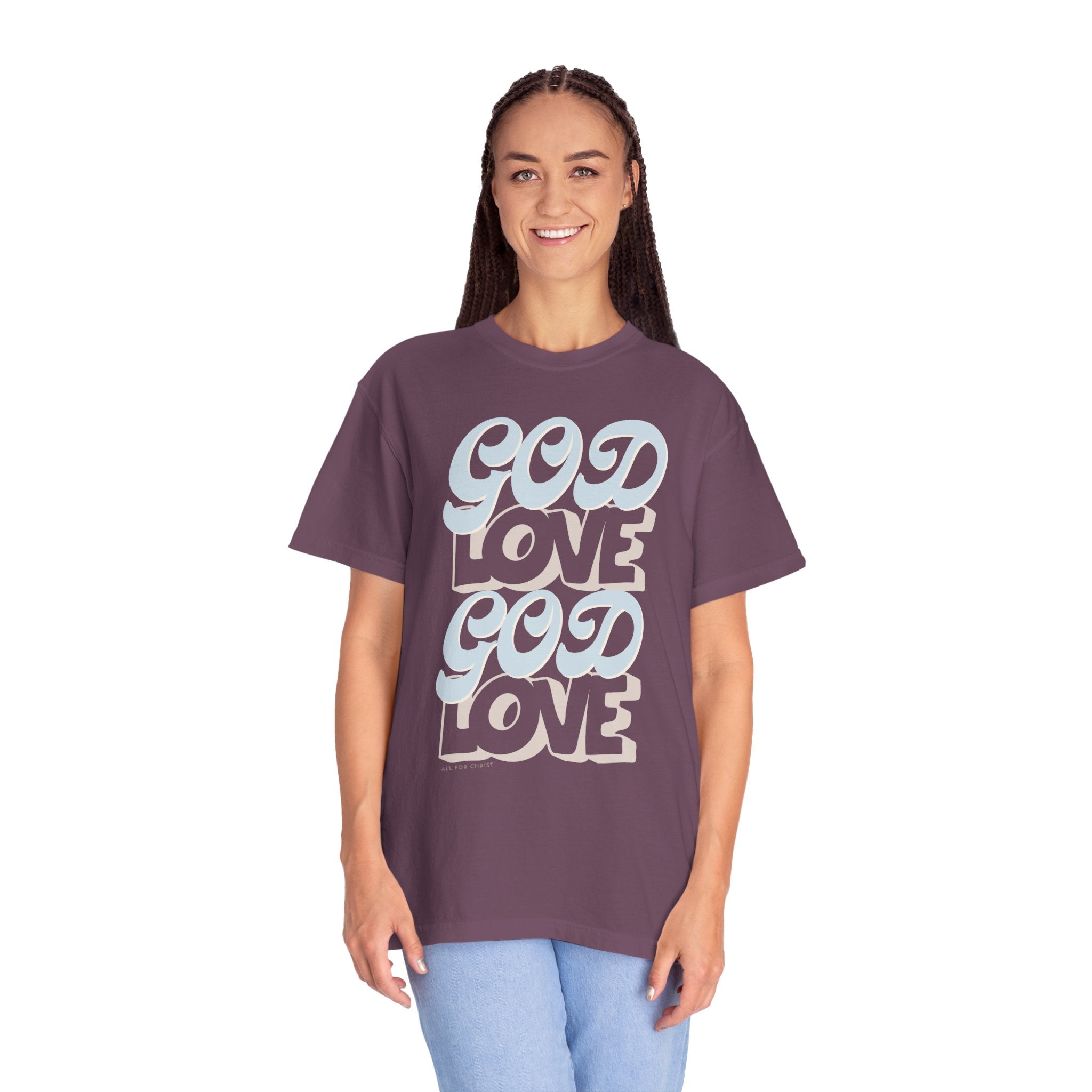 God Love Graphic T-Shirt — Retro Pastel Faith Tee