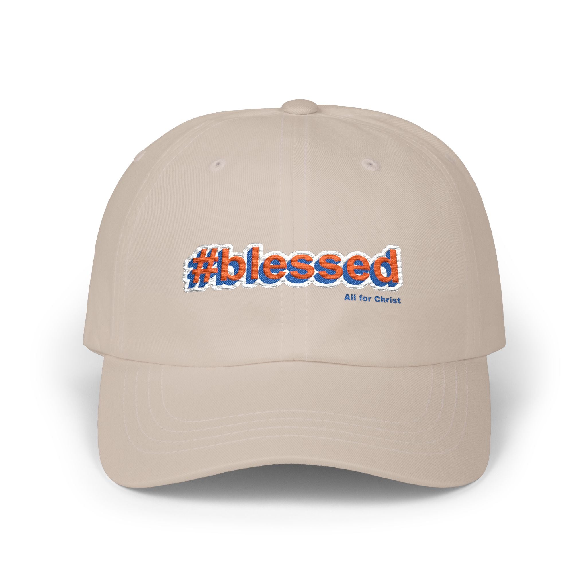 #blessed Embroidered Classic Dad Cap – White Baseball Hat for Casual, Faith & Gift Occasions