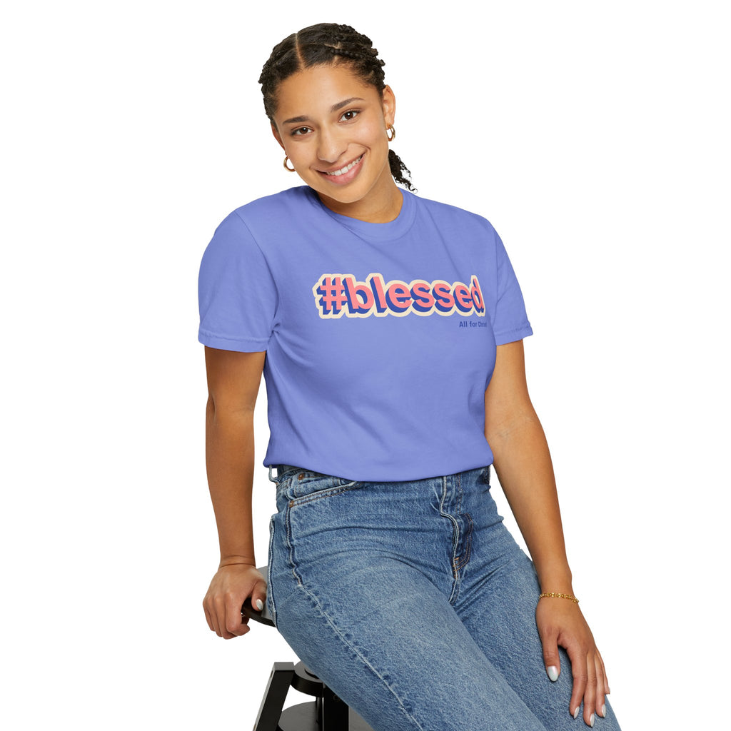#blessed Graphic T‑Shirt — Vintage 3D Text Faith Tee