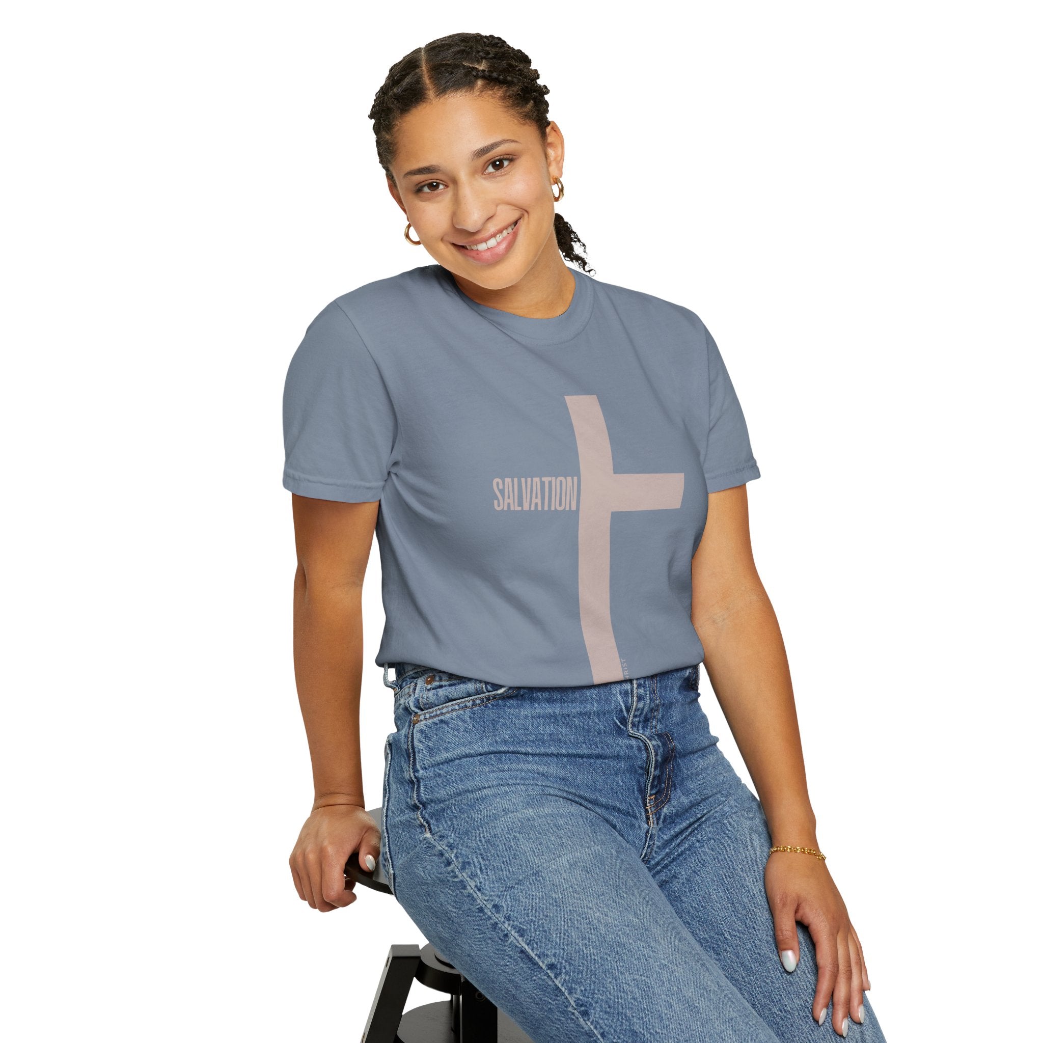 Salvation Cross T-Shirt — Minimal Christian Faith Tee