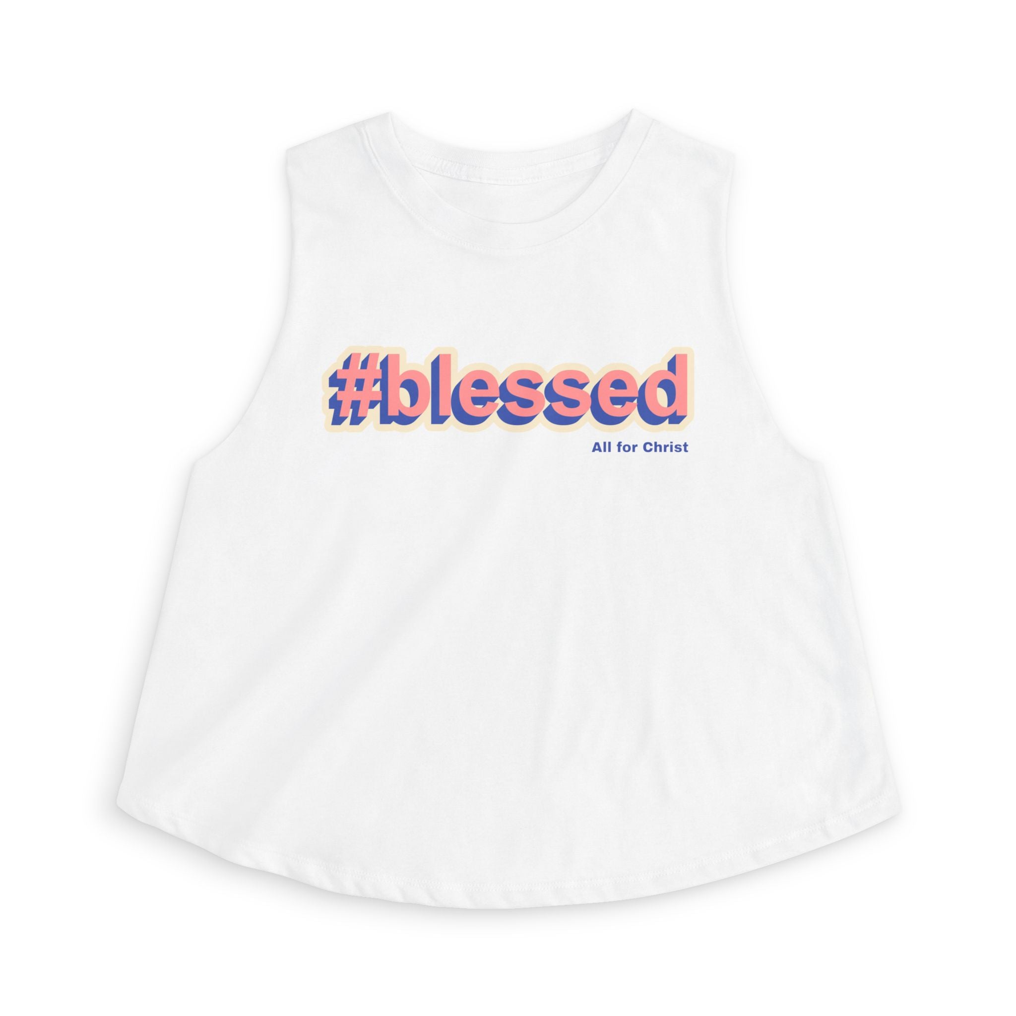 #blessed Crop Top — Retro Script Christian Graphic Tank