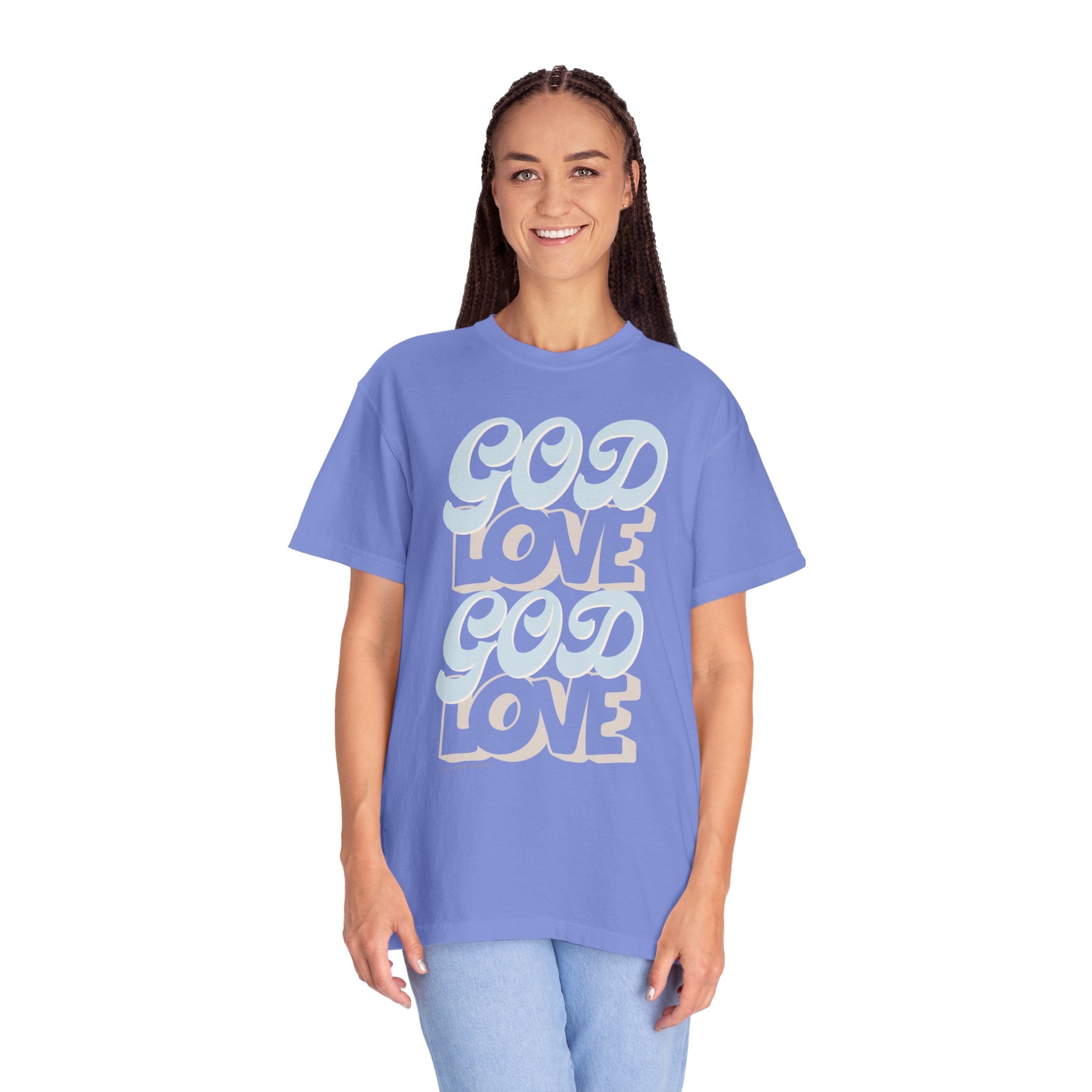 God Love Graphic T-Shirt — Retro Pastel Faith Tee