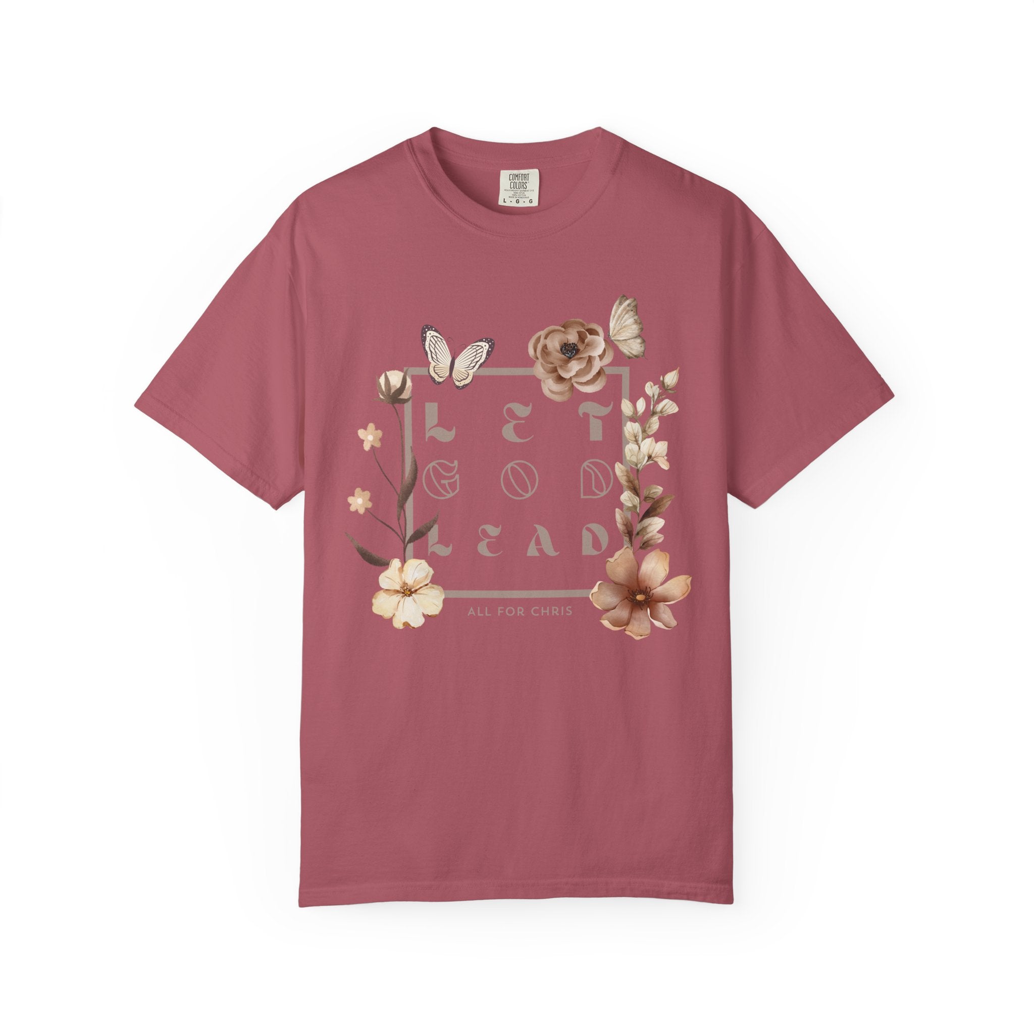 Retro Floral "Let God Lead" T-Shirt