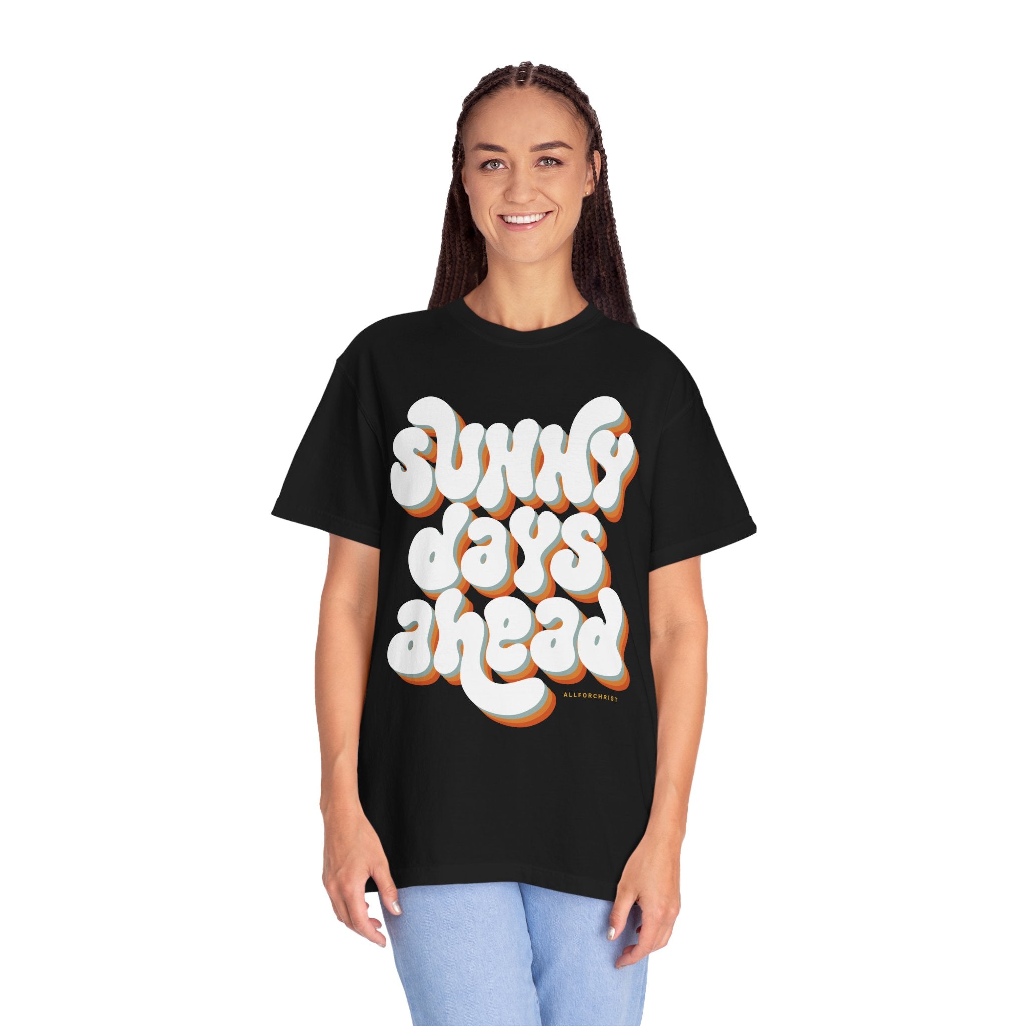 Sunny Days Ahead T-Shirt — Retro Bubble Letter Summer Tee
