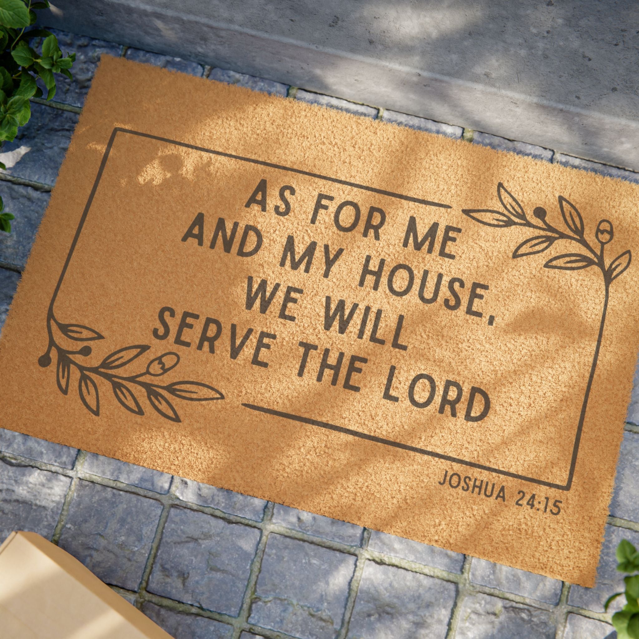 "Serve the Lord" Doormat -  Scripture Welcome Mat